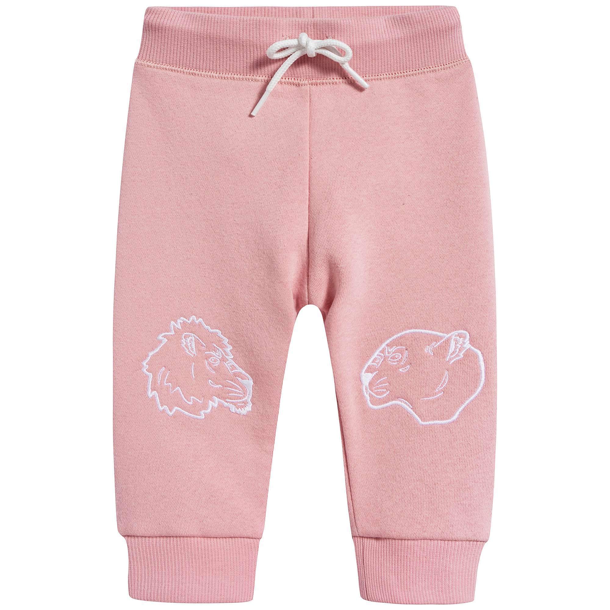 Baby Girls Middle Pink Cotton Trousers