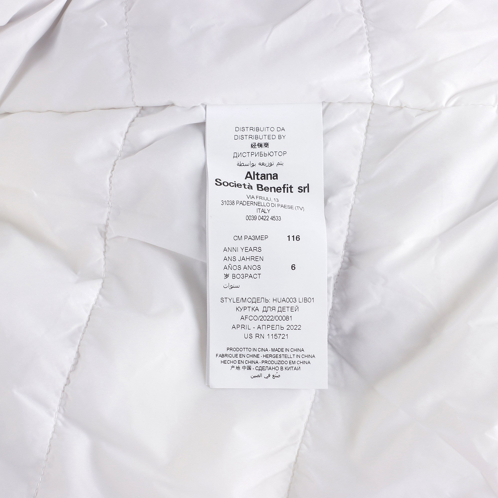 Boys & Girls Ivory Padded Jacket