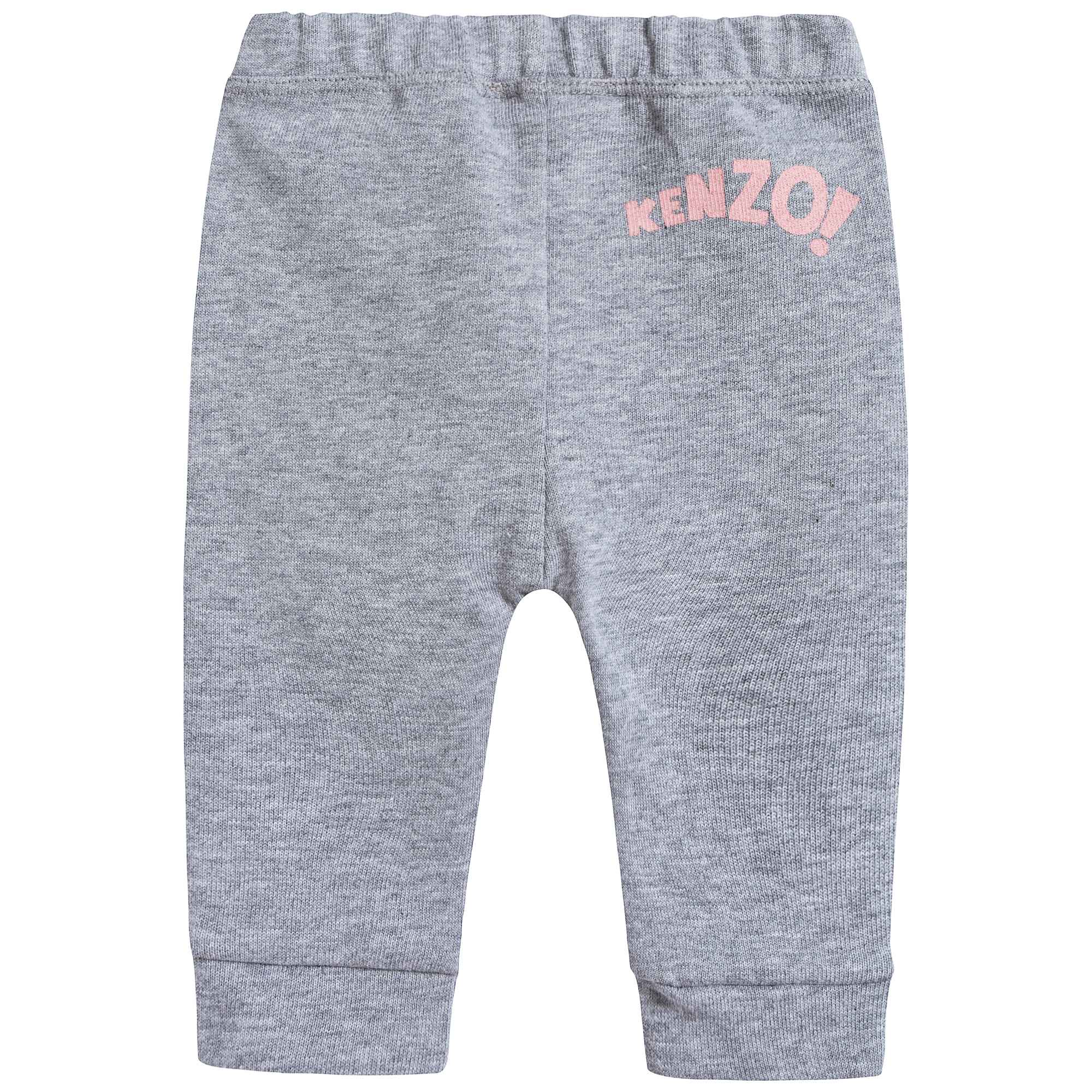 Baby Girls Marl Grey Cotton Trousers