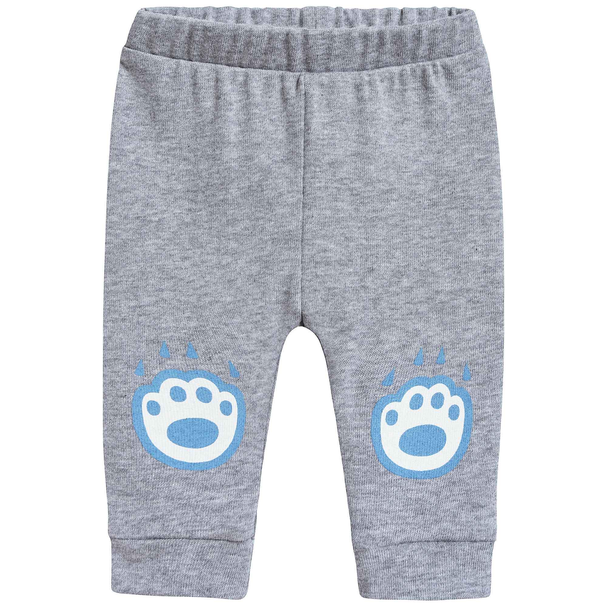 Baby Boys Marl Grey Cotton Trousers