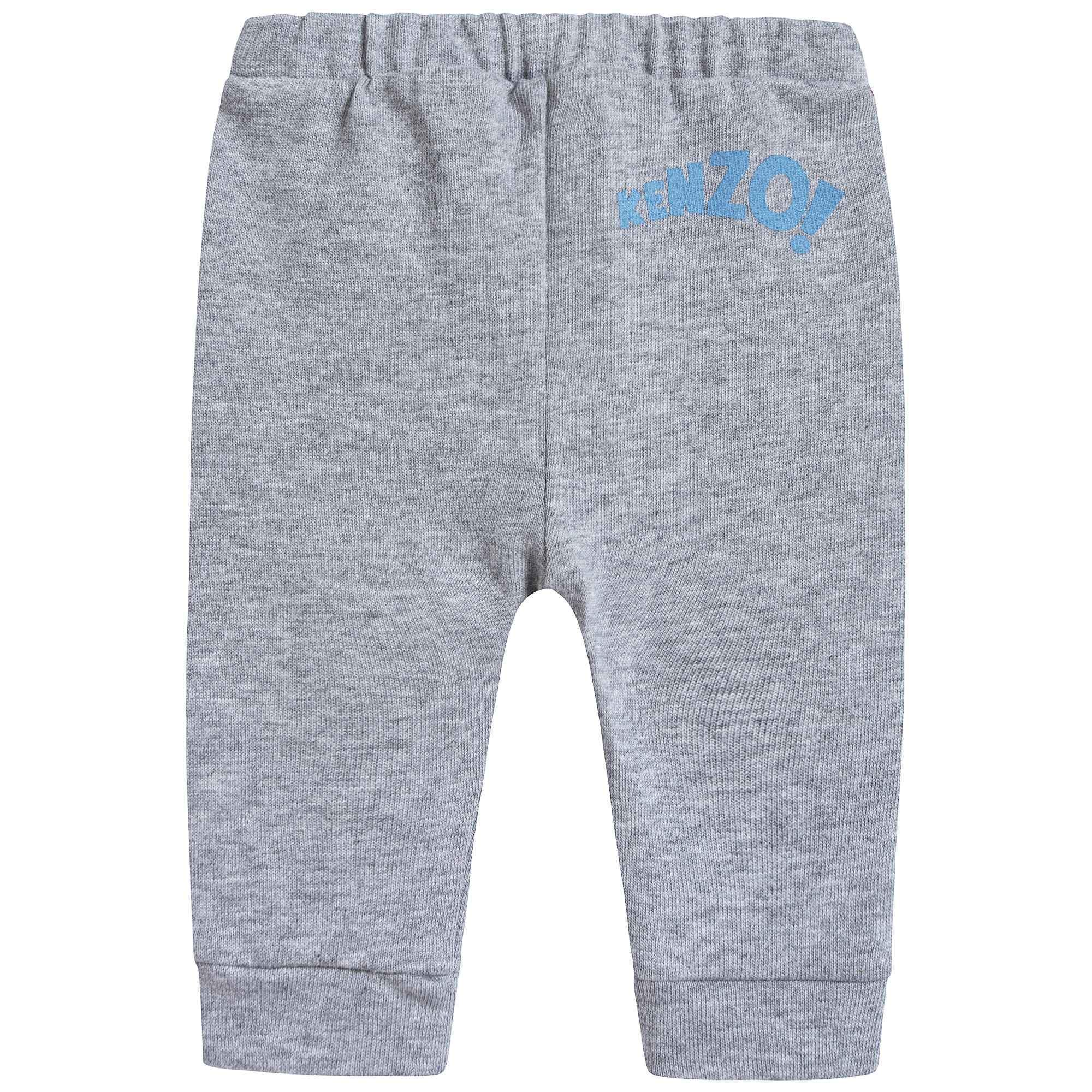 Baby Boys Marl Grey Cotton Trousers