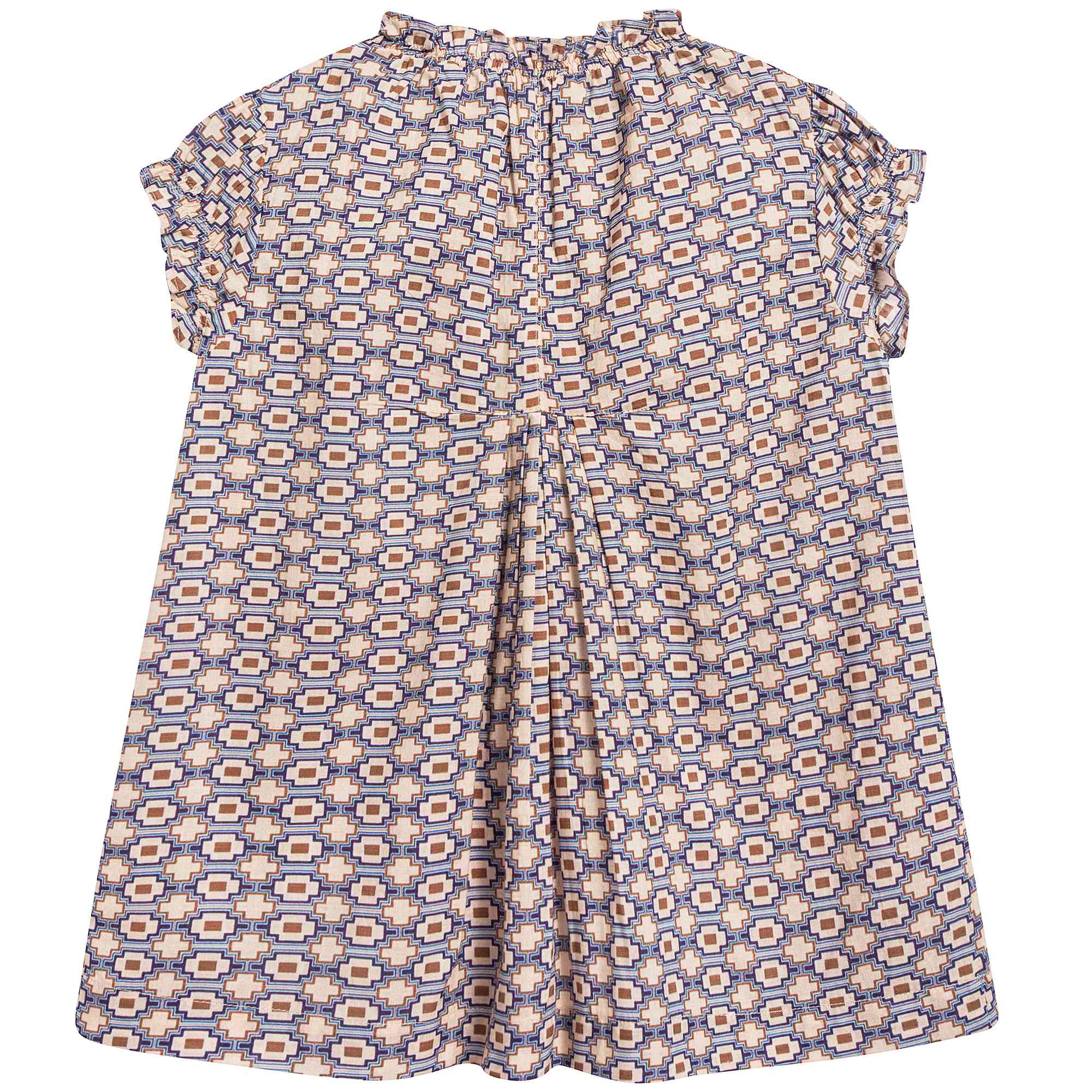 Baby Kaleido Blue Cotton Woven Dress