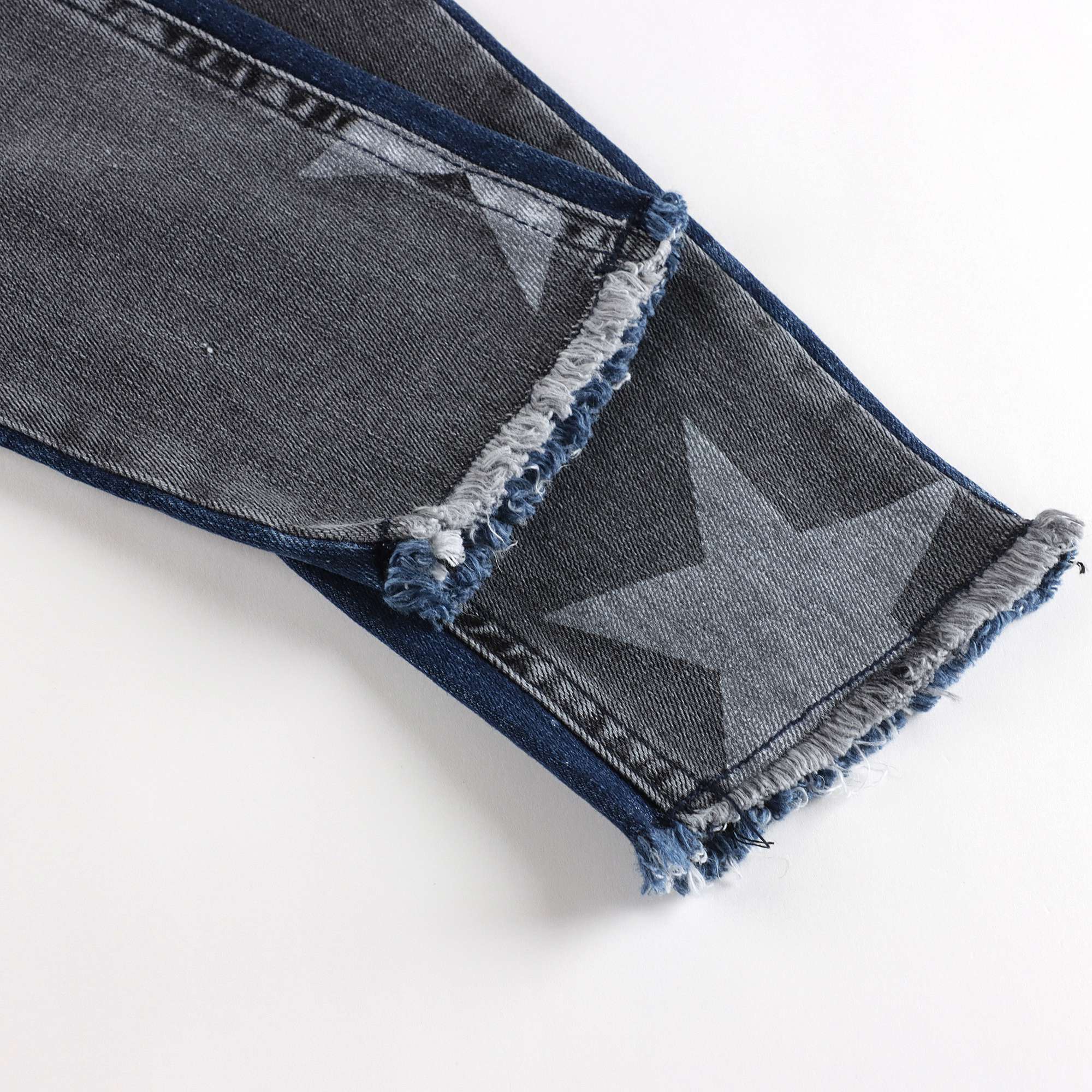 Girls Dark Grey Stars Denim Trousers