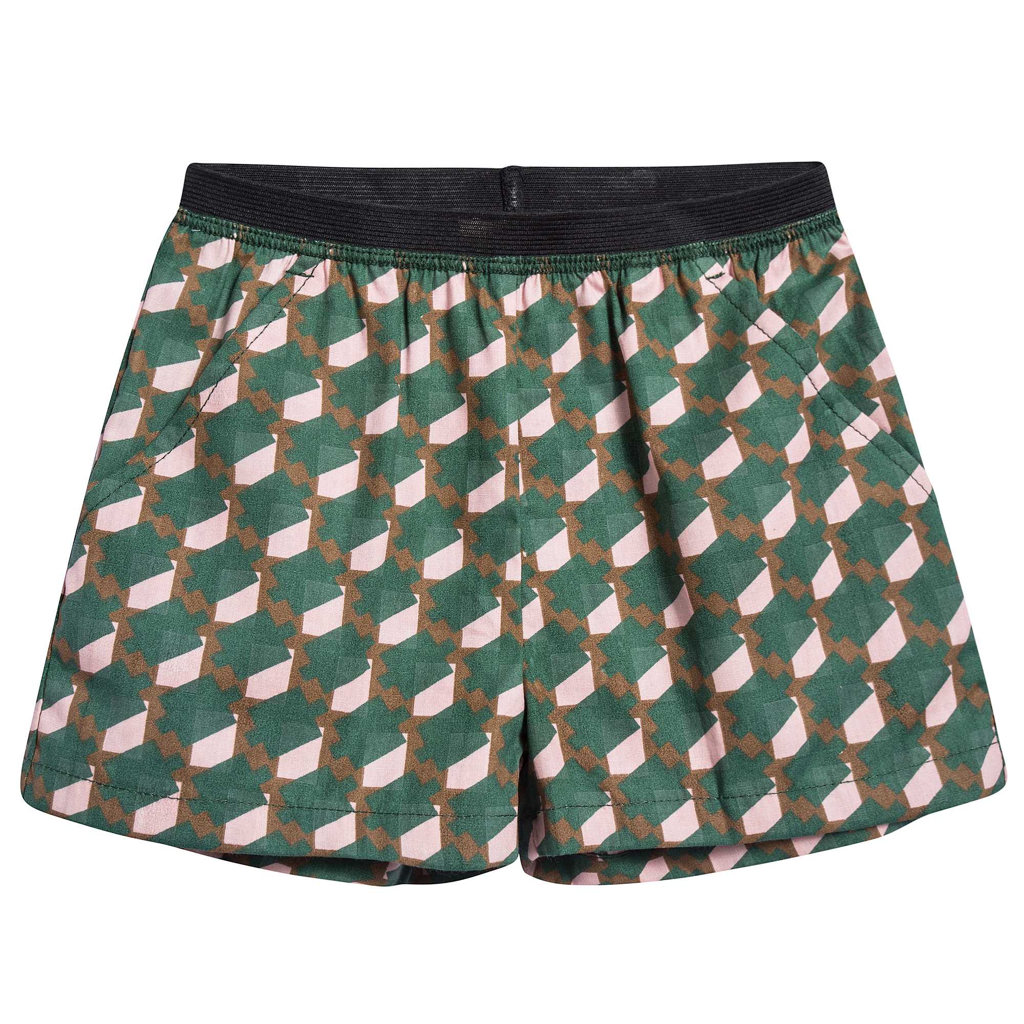 Baby Girls Mint & Pink Woven Shorts