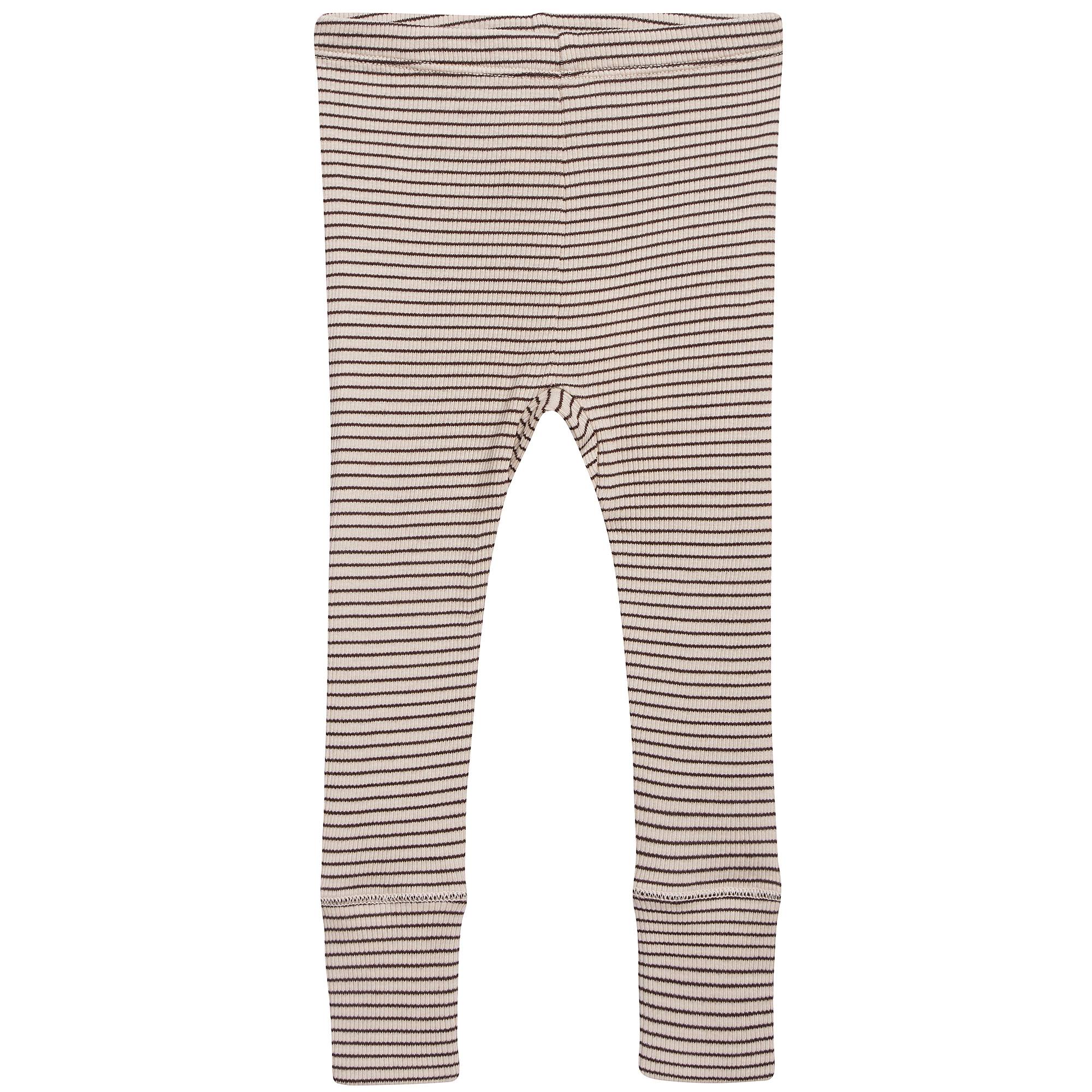 Baby Sand & Chocolate Stripe Cotton Jersey Trousers