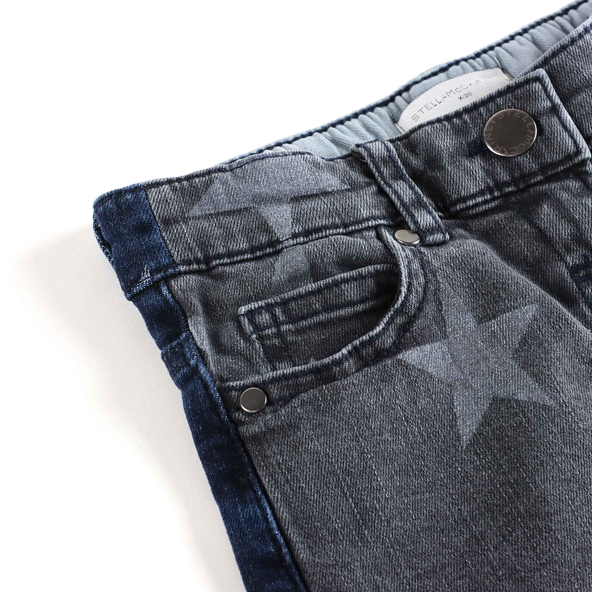 Girls Dark Grey Stars Denim Shorts