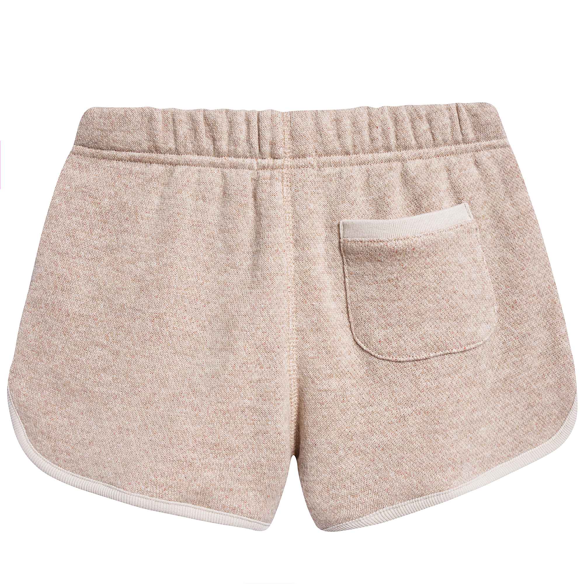 Girls Pink Oatmeal Cotton Jersey Shorts