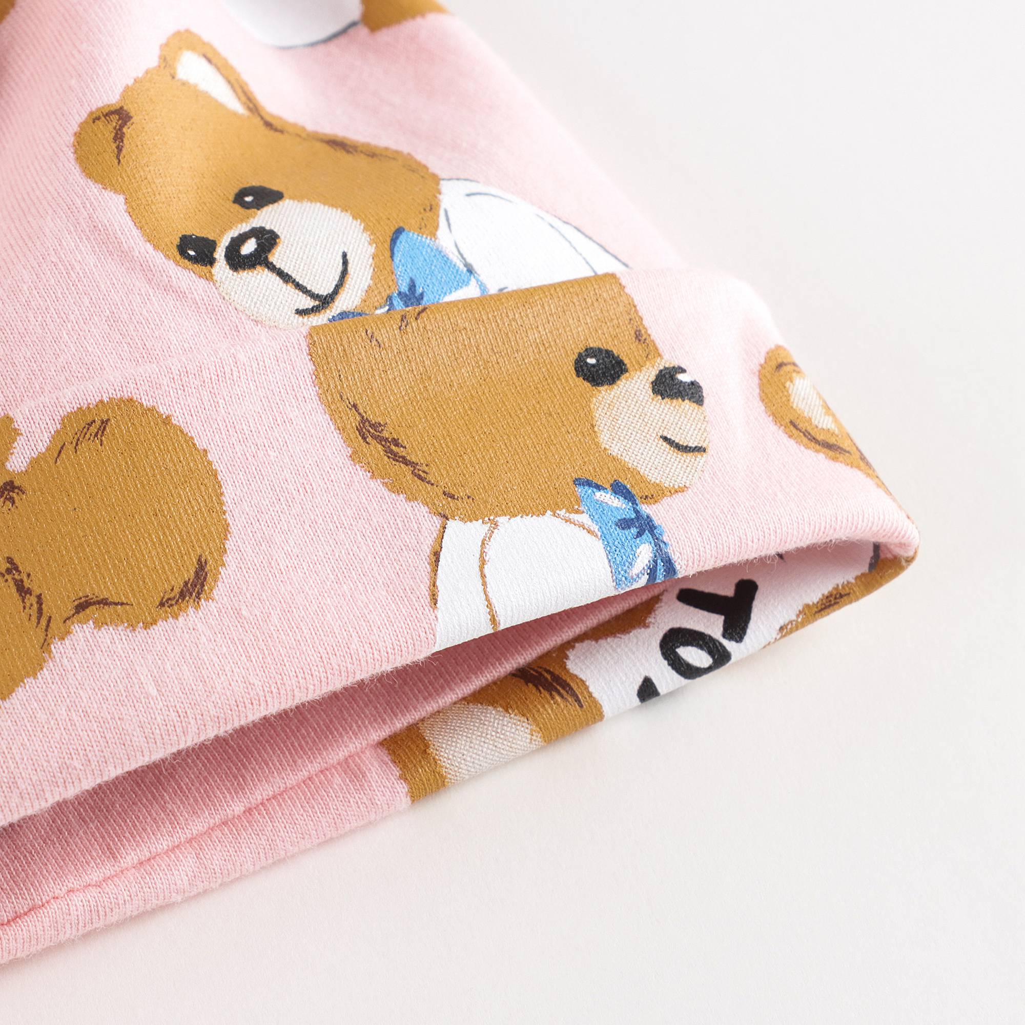 Baby Boys & Girls Pink Printed Cotton Babysuit Set