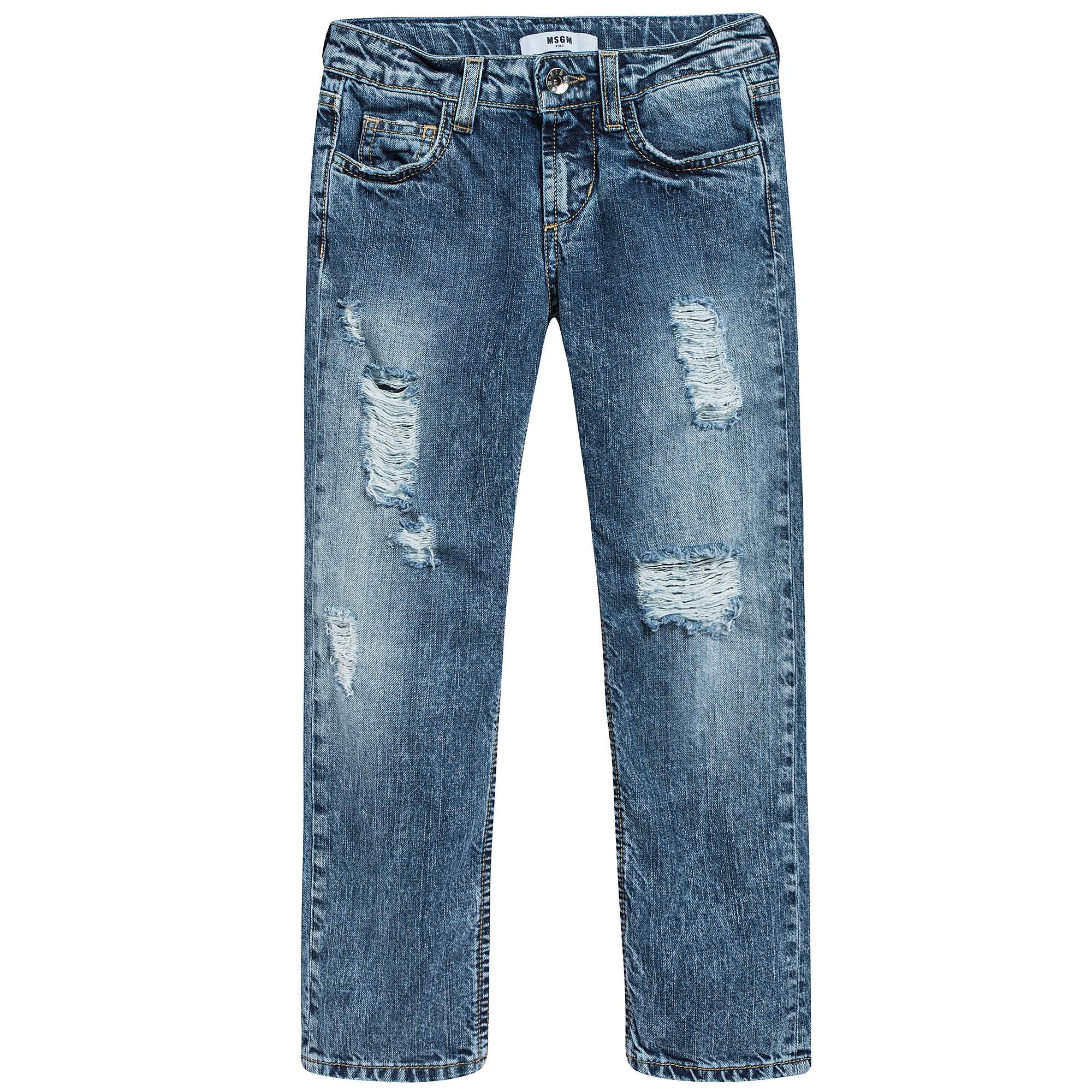 Boys Denim Blue Cotton Jeans