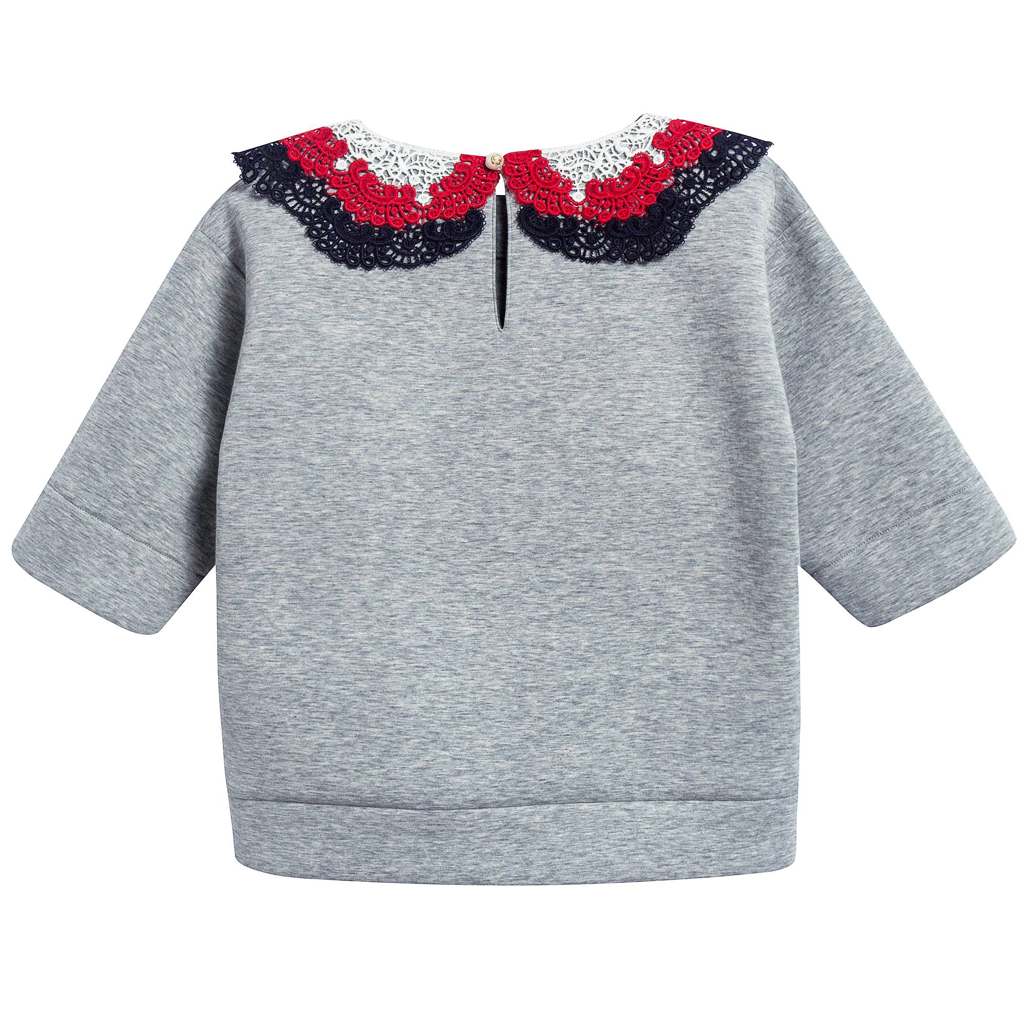 Girls Grey Neoprene Sweatshirt