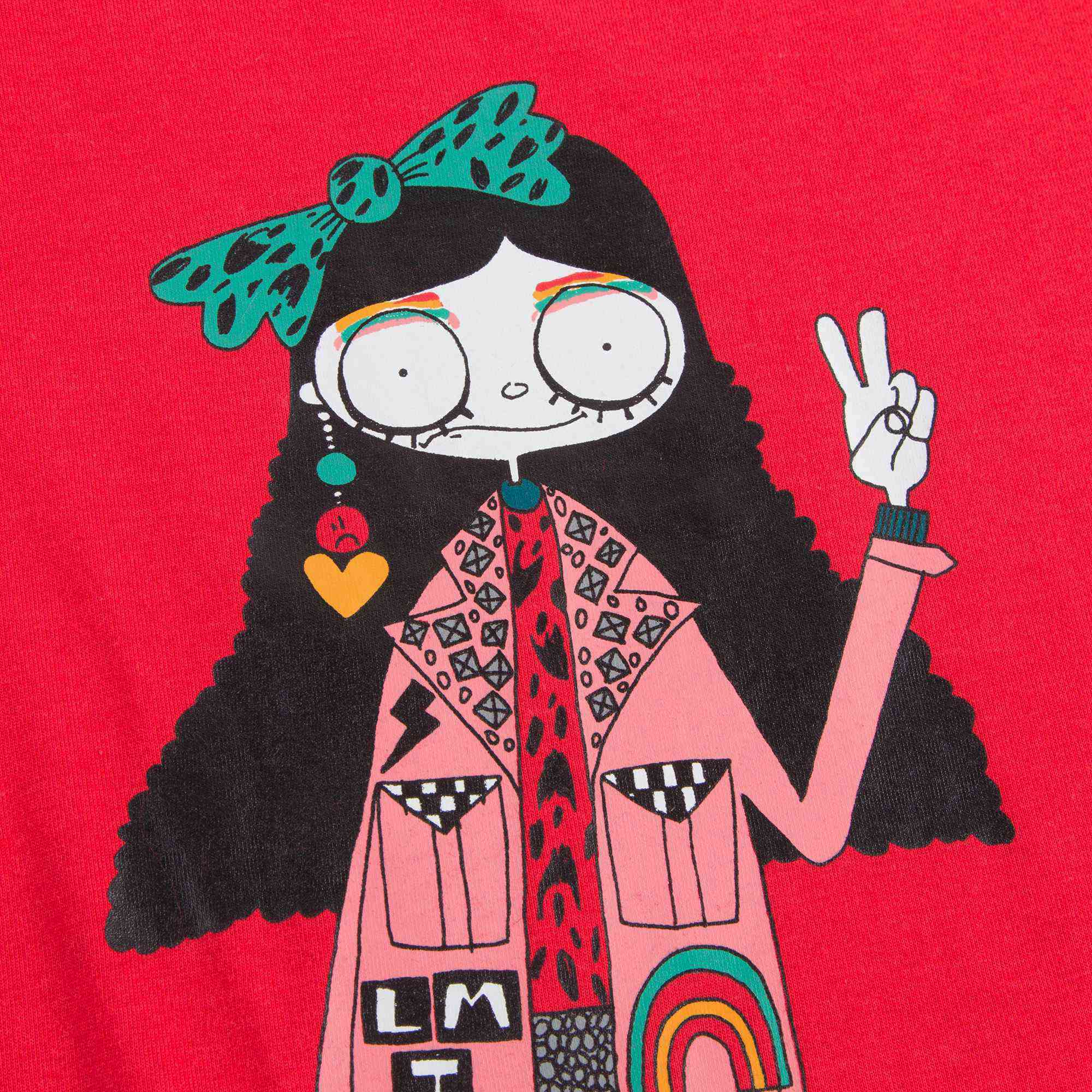 Girls Red 'Miss Marc' T-shirt
