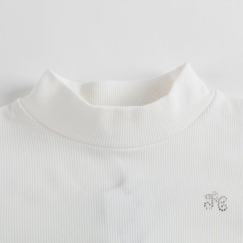 Girls White Cotton Pullover