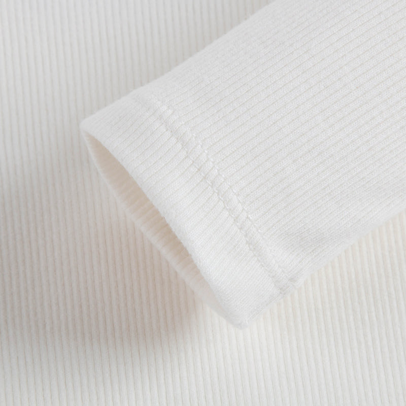 Girls White Cotton Pullover