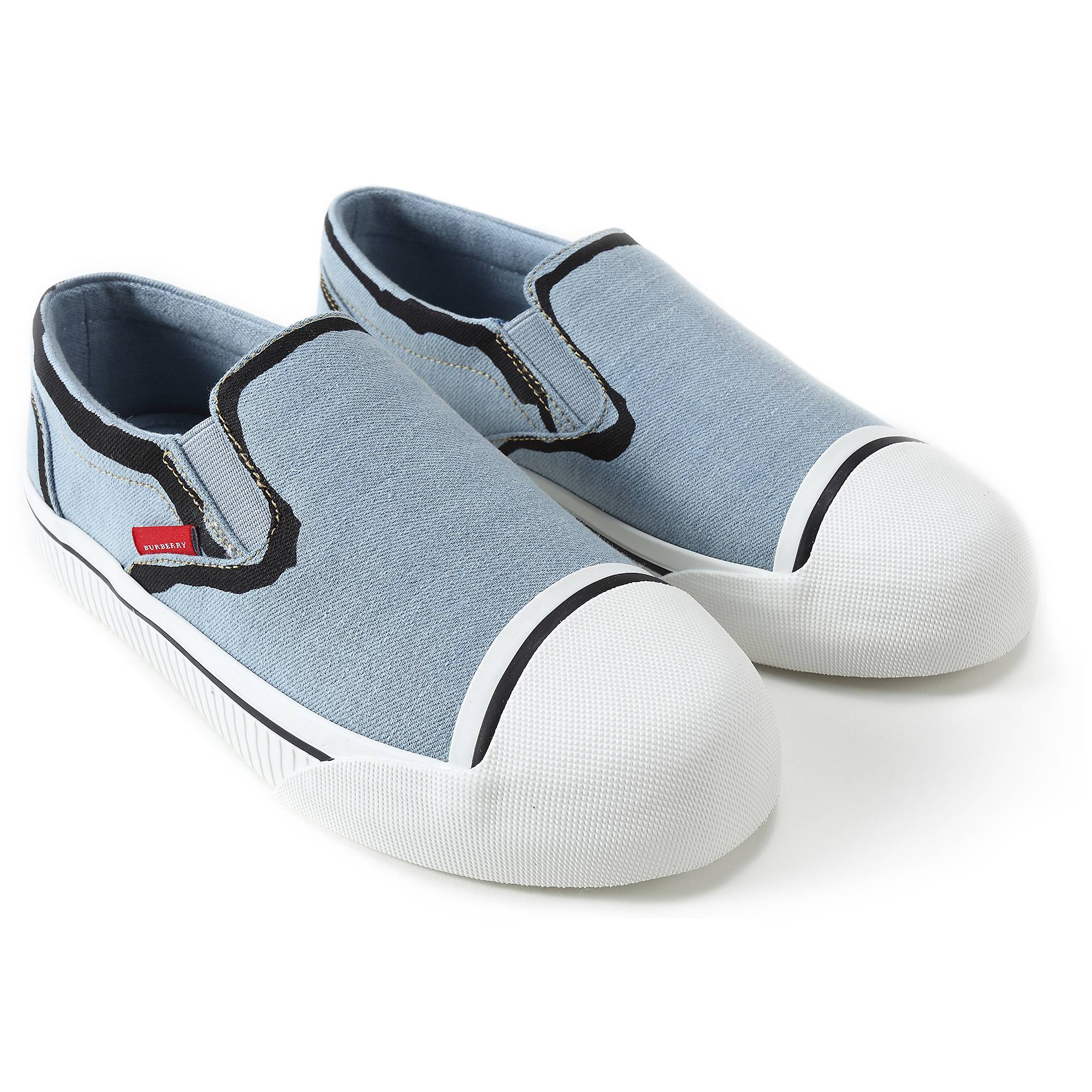 Boys Light Blue Cotton Trainers