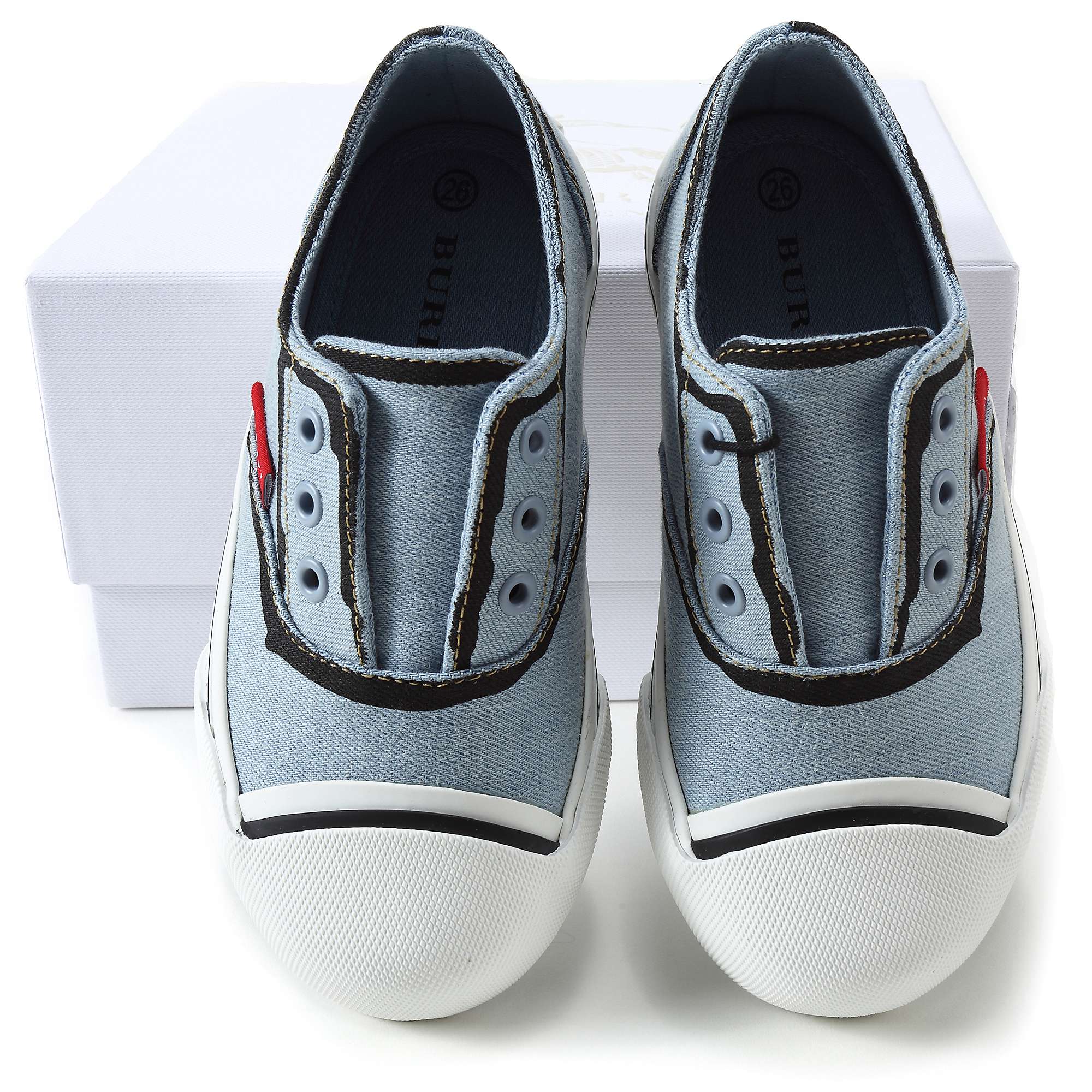 Baby Boys Light Blue Cotton Trainers