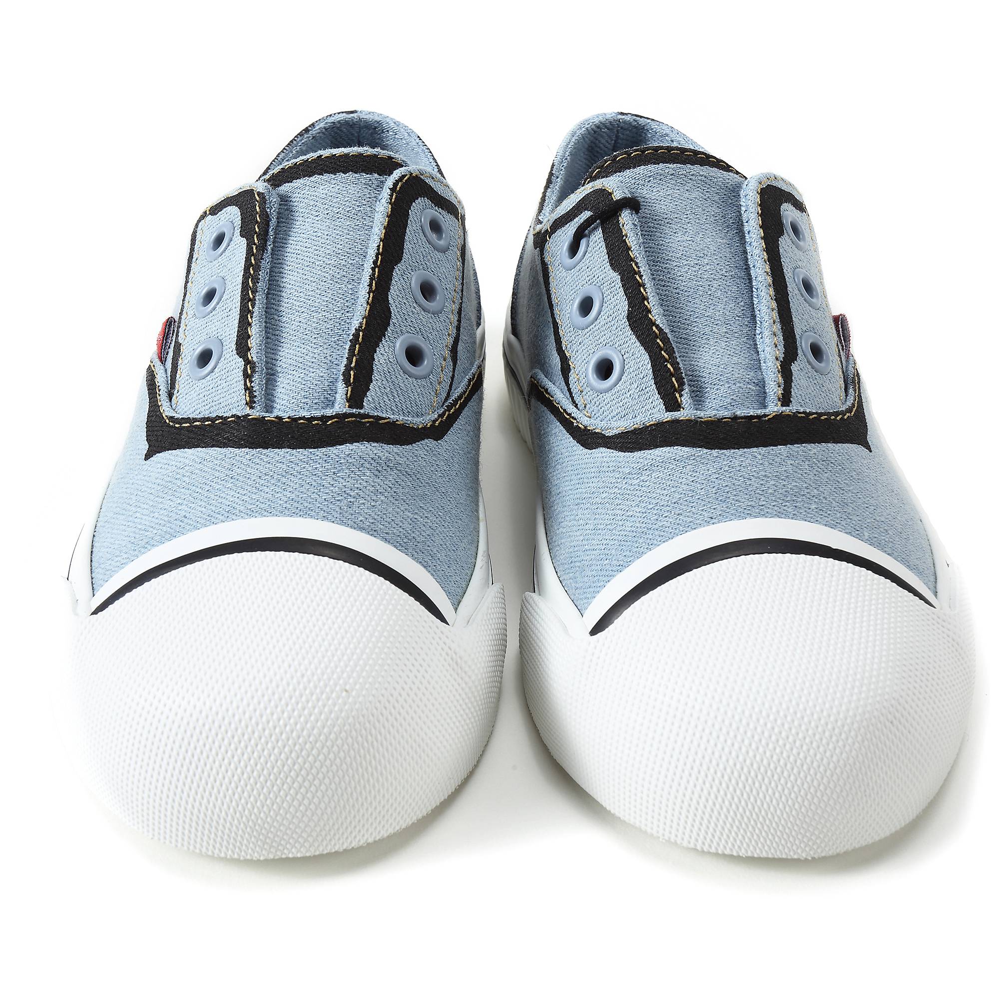 Baby Boys Light Blue Cotton Trainers