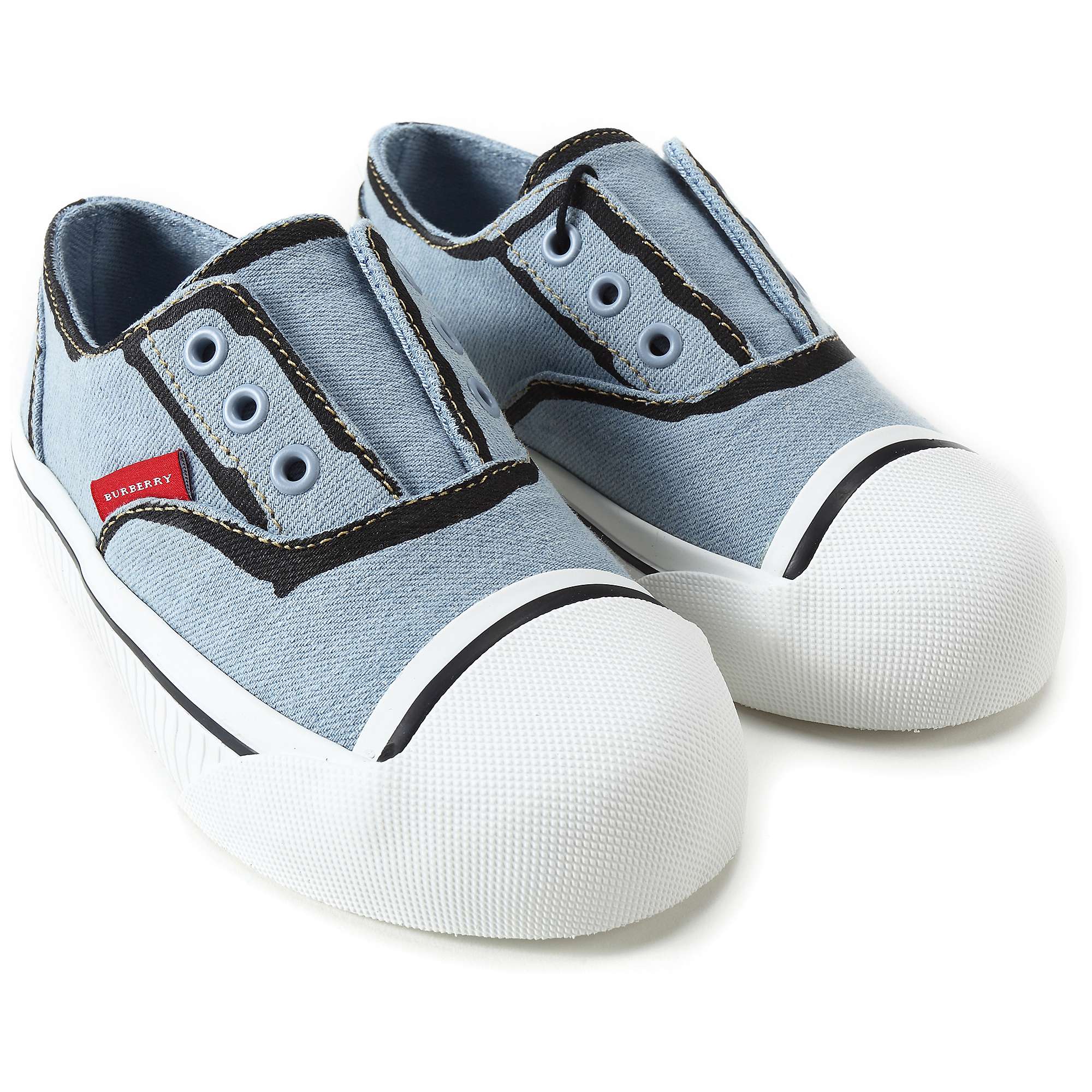 Baby Boys Light Blue Cotton Trainers