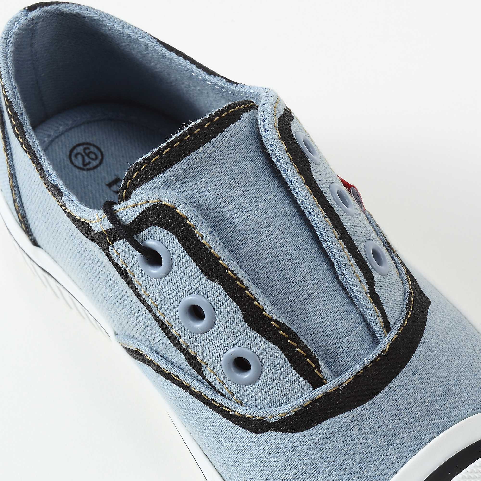 Baby Boys Light Blue Cotton Trainers