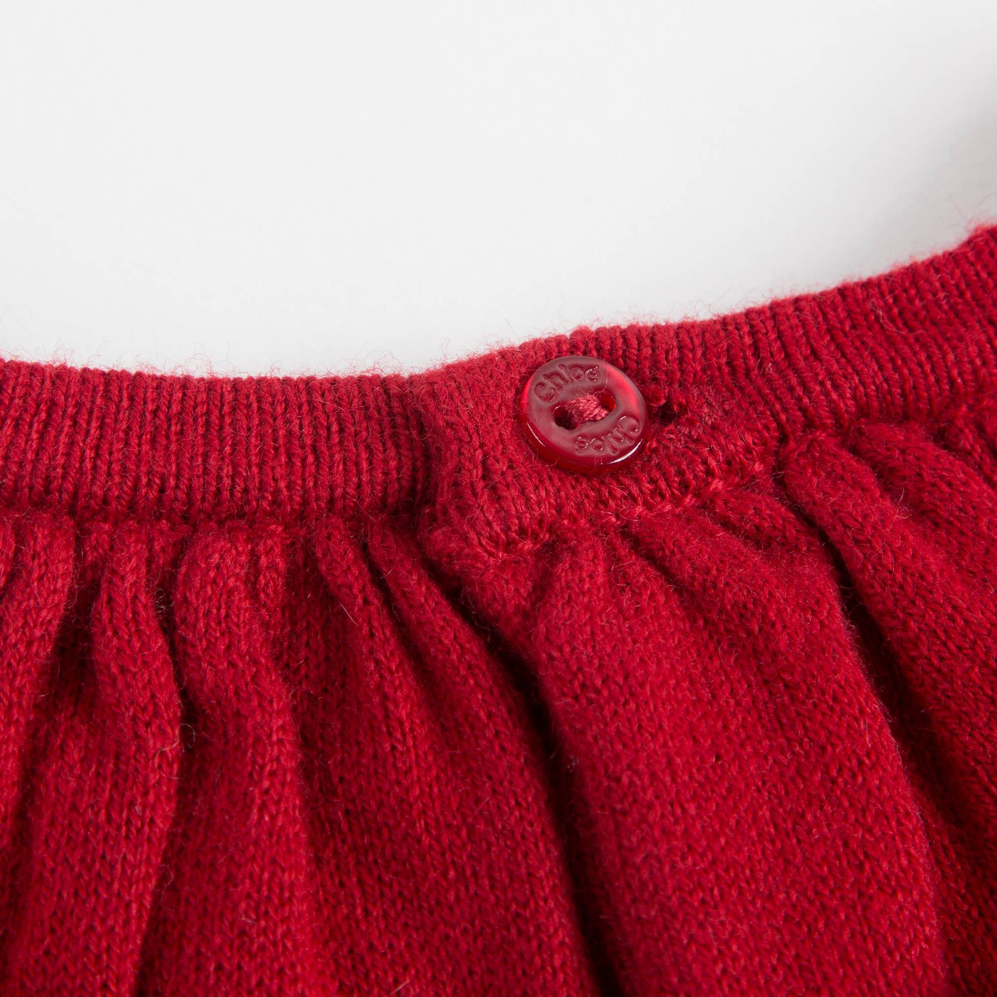 Girls Red Ruffle Sweater