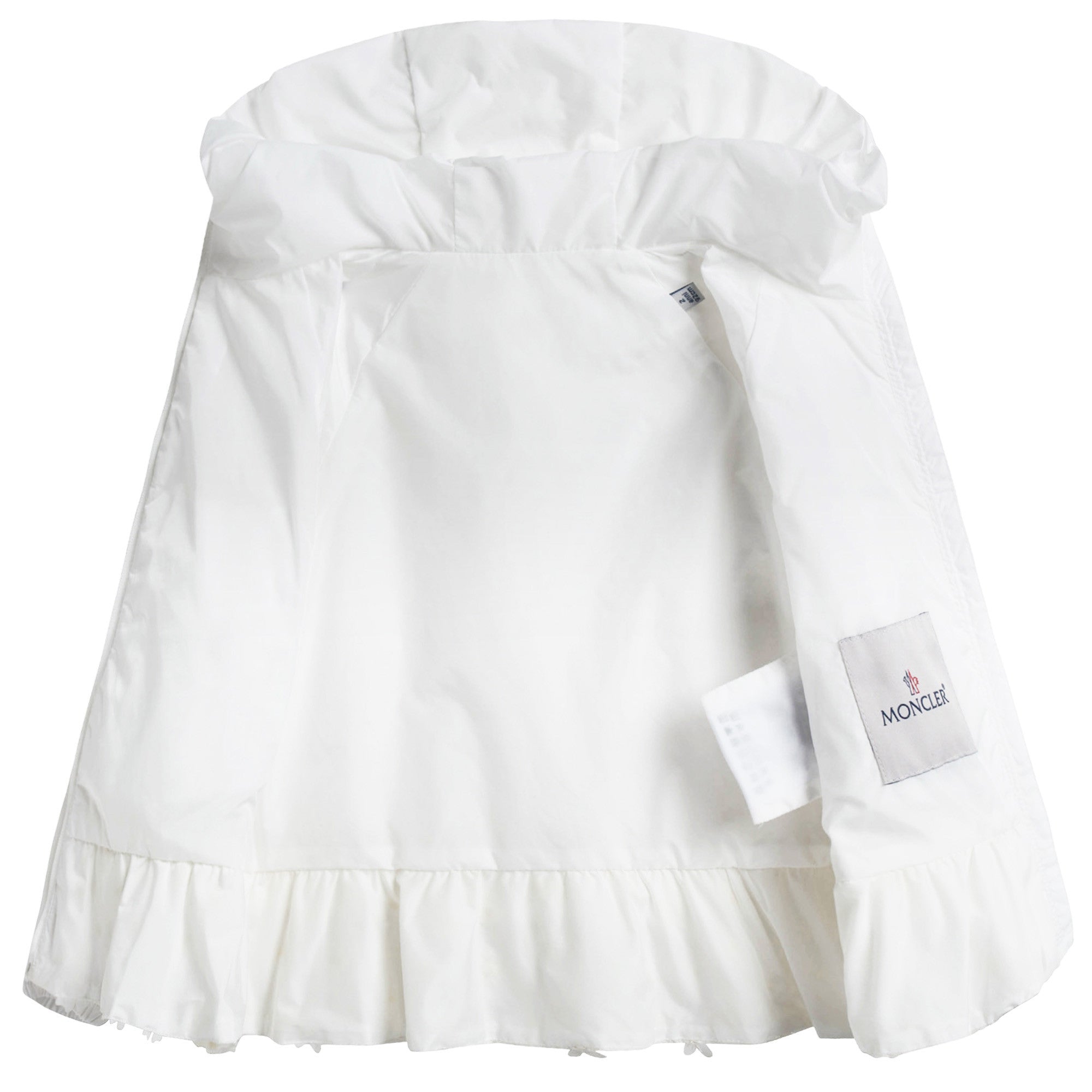 Baby Girls White Windbreaker Jacket With Lace