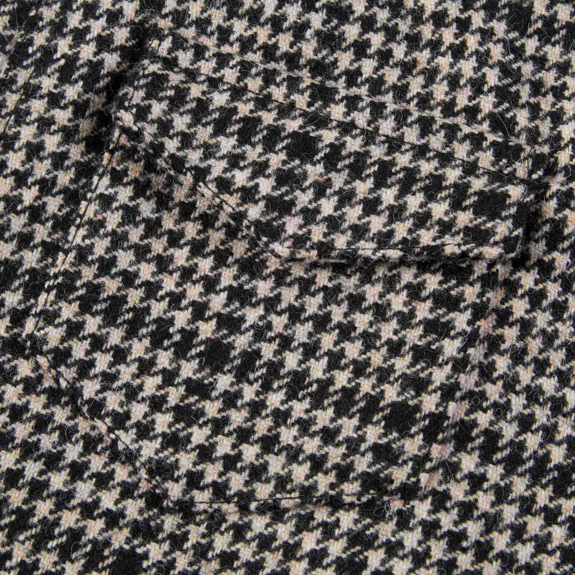 Girls Black Check Wool Trousers