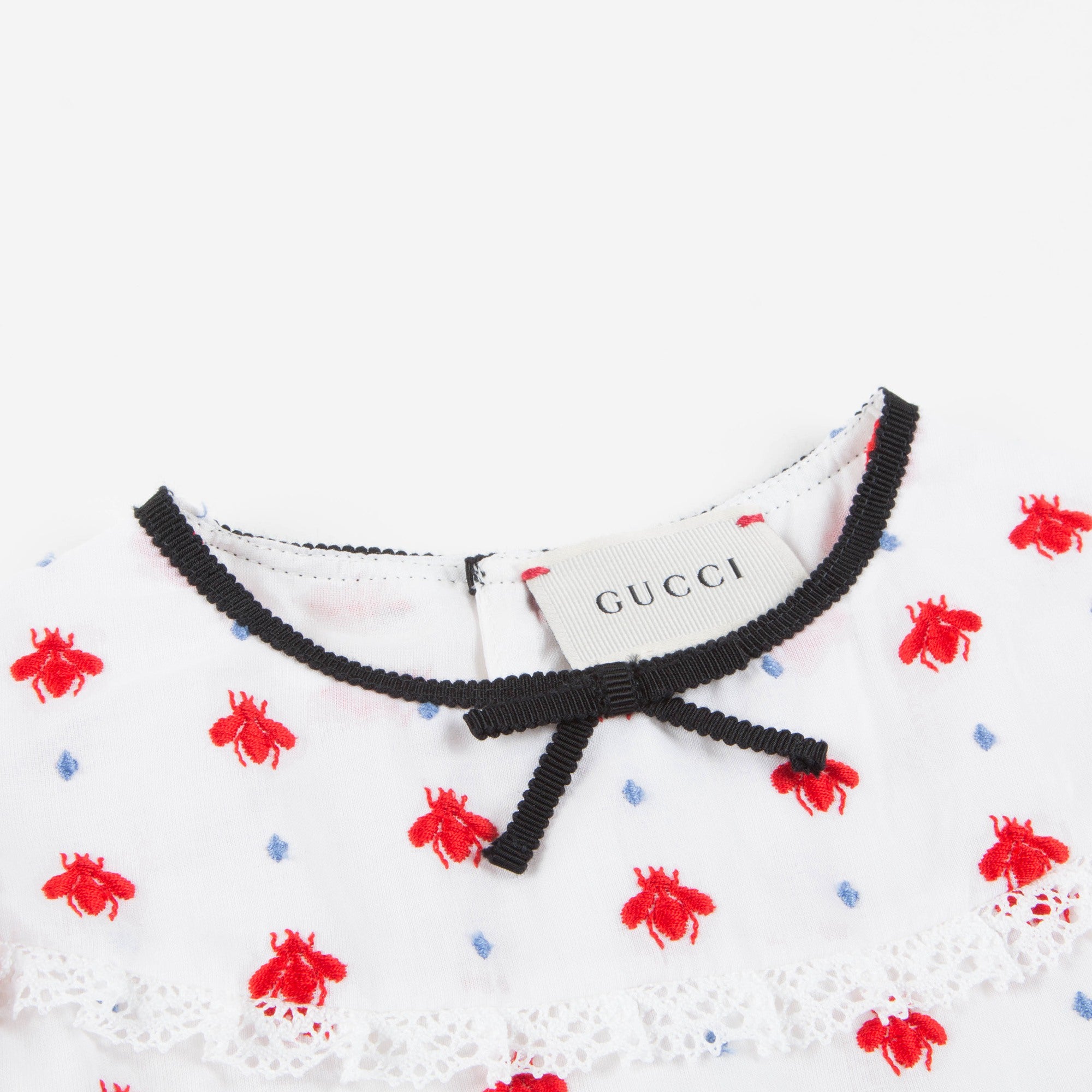 Baby Girls White Milk & Red Printed Dress