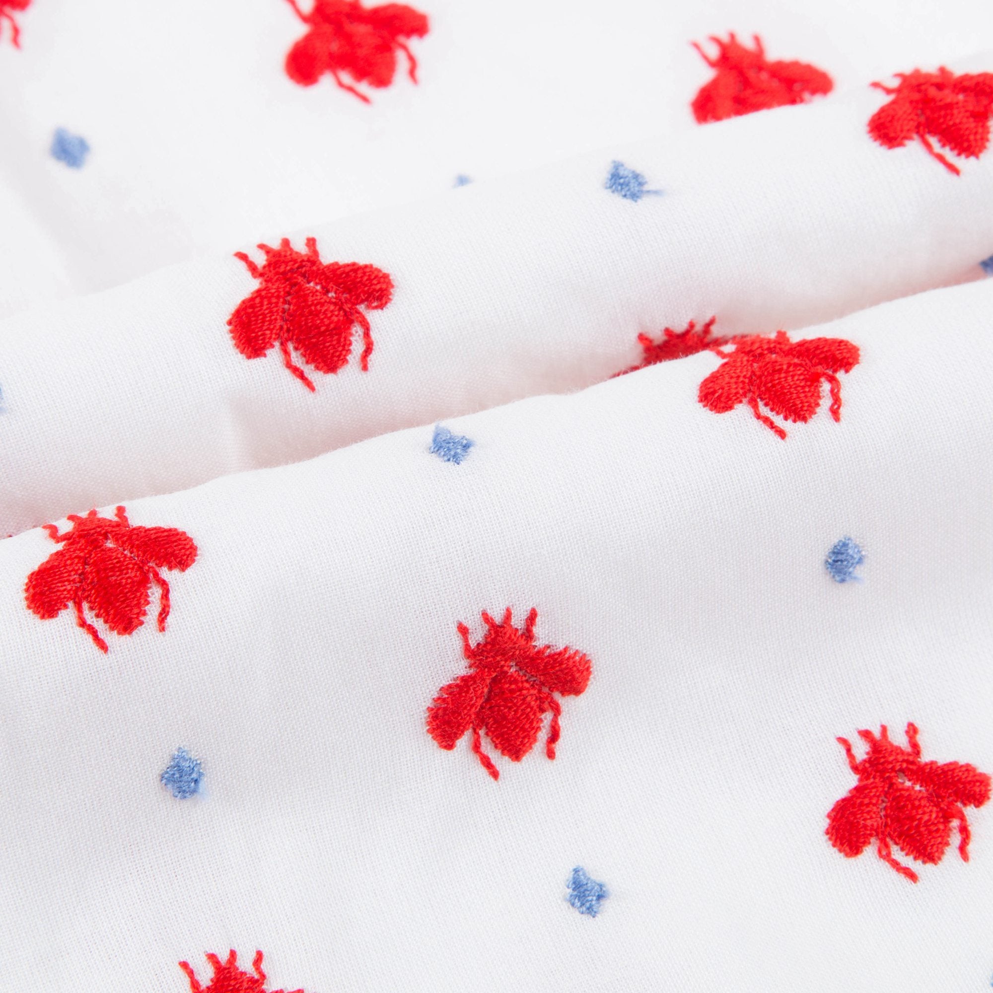 Baby Girls White Milk & Red Printed Dress