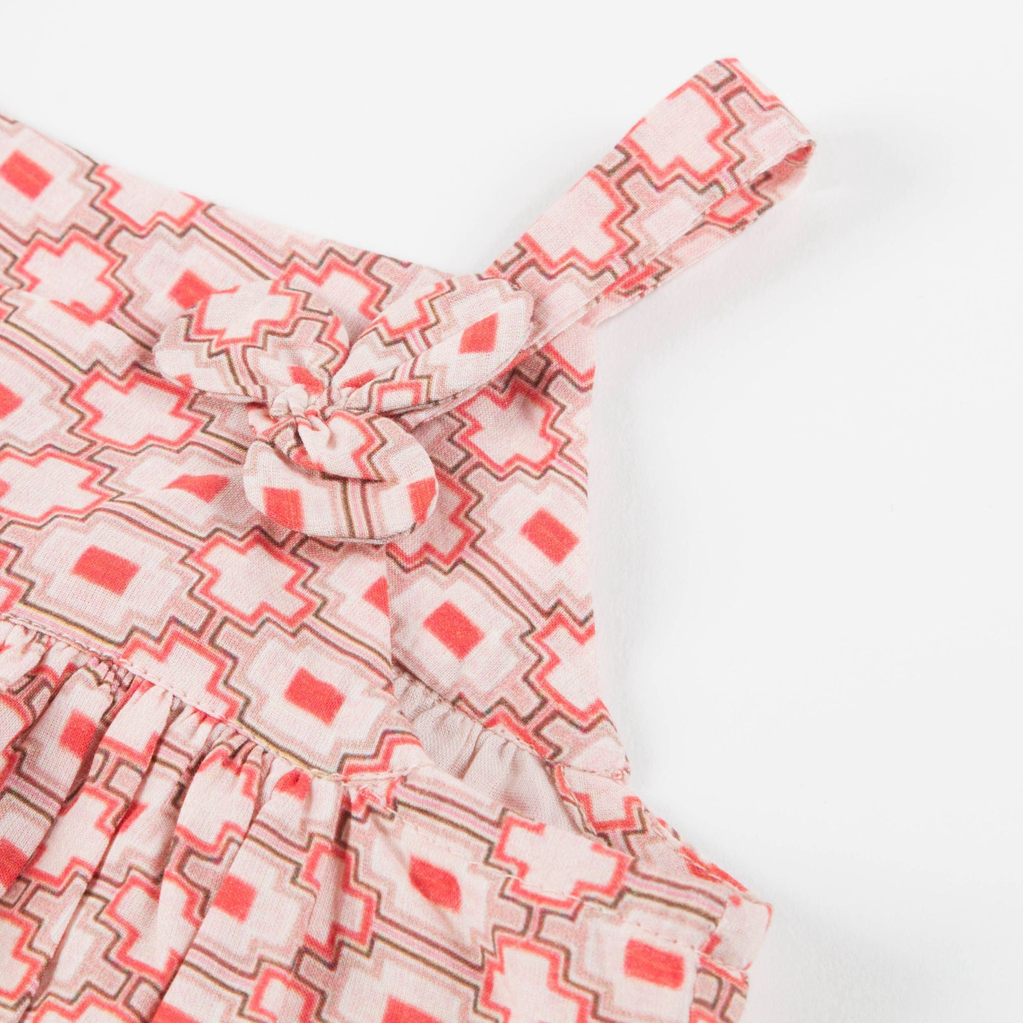 Baby Girls Kaleido Red Woven Dress