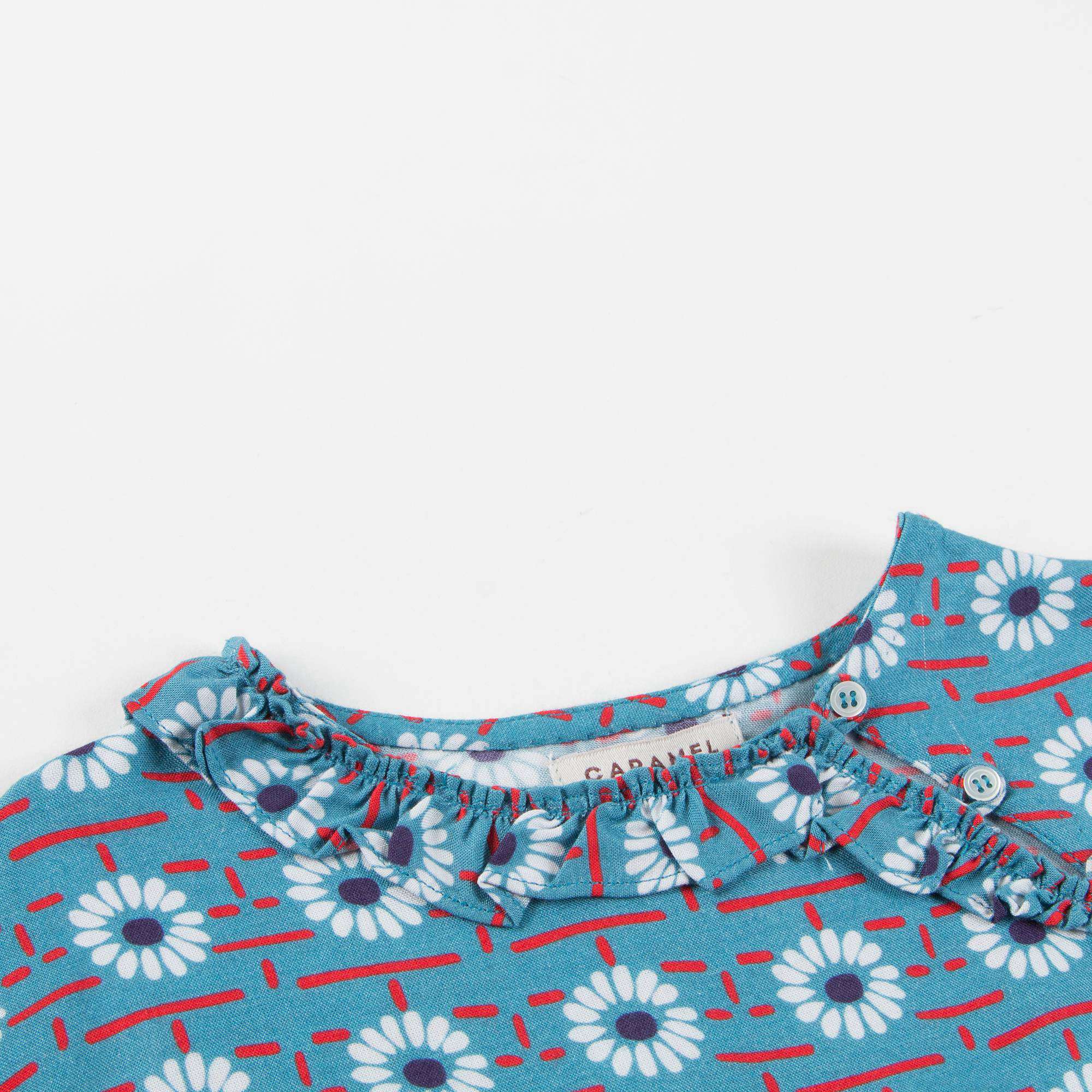 Girls Blue Daisy Printed Dress
