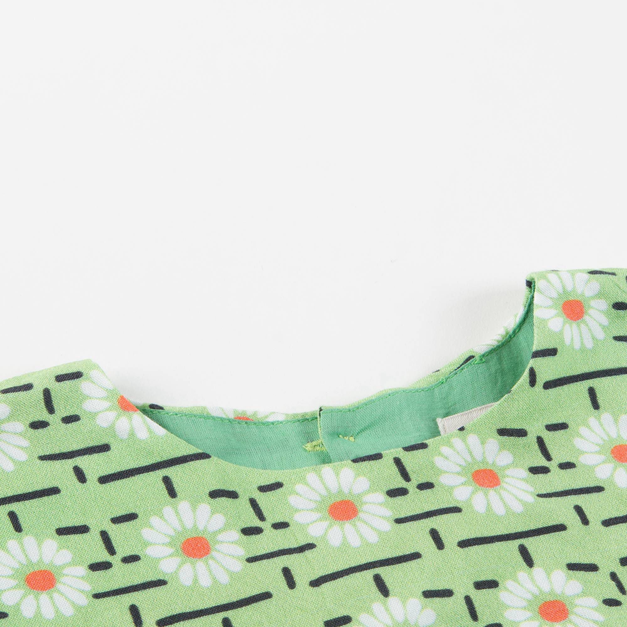 Baby Girls Green Daisy Printed Dress