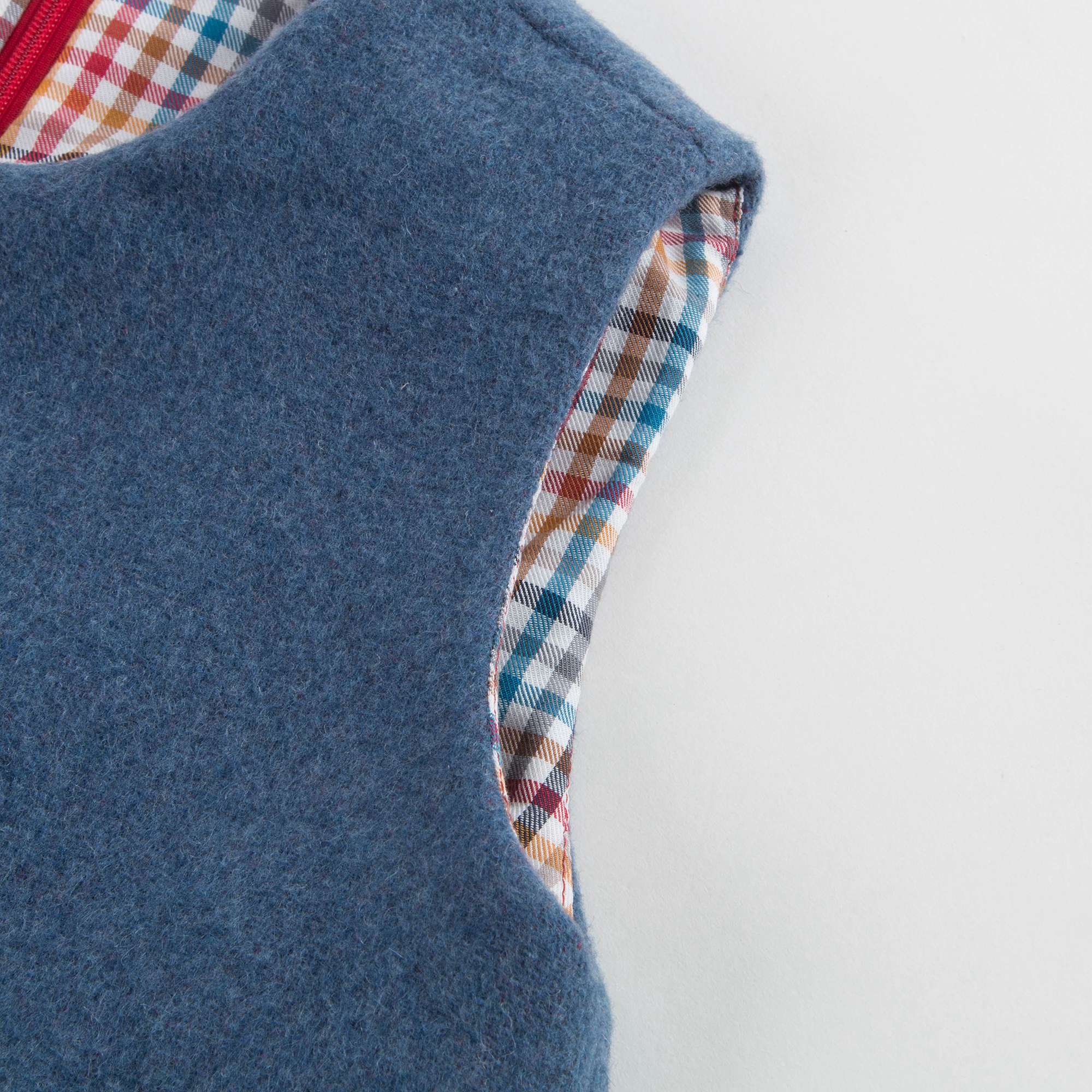 Girls Blue & Red Wool Dress