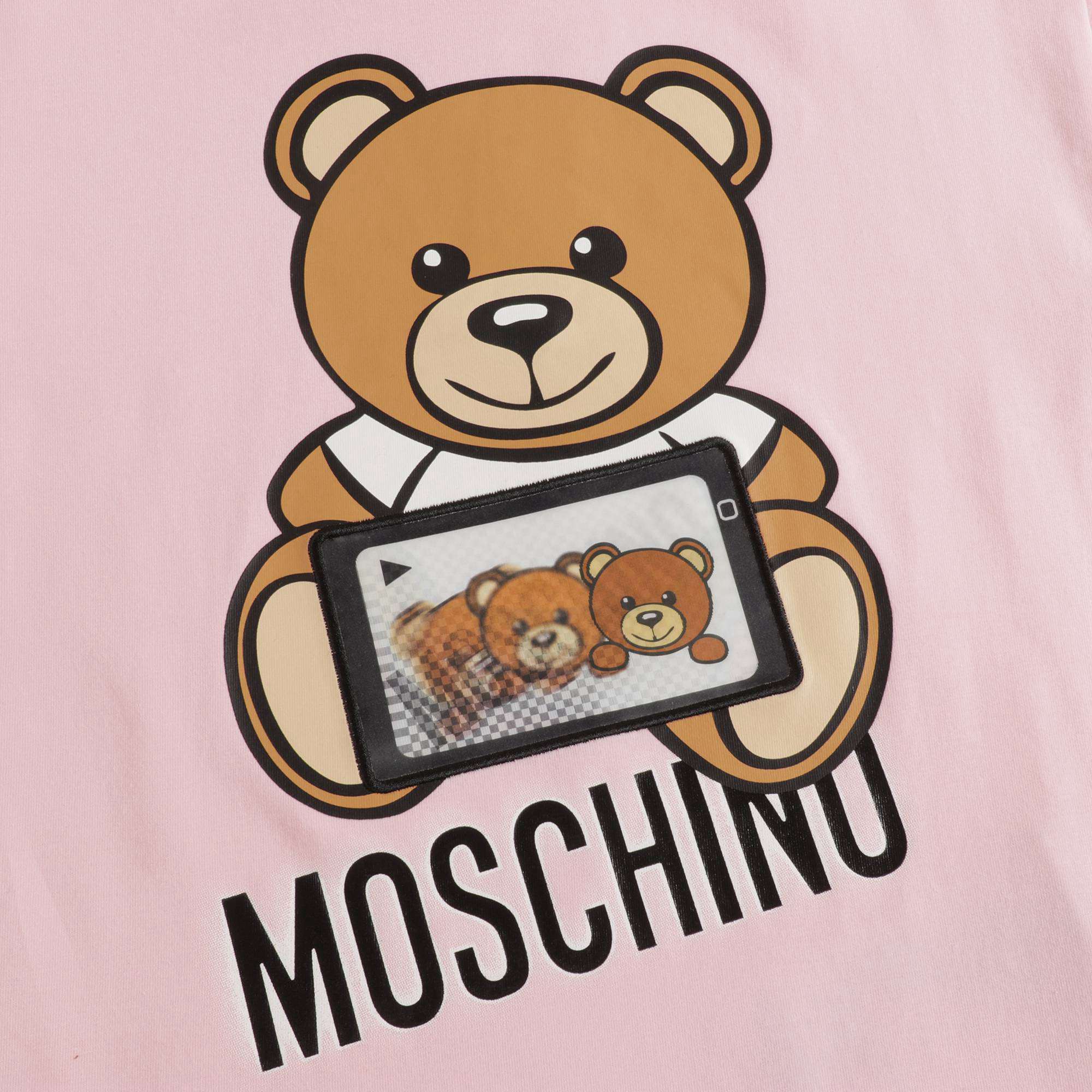Girls Pink Teddy T-Shirt