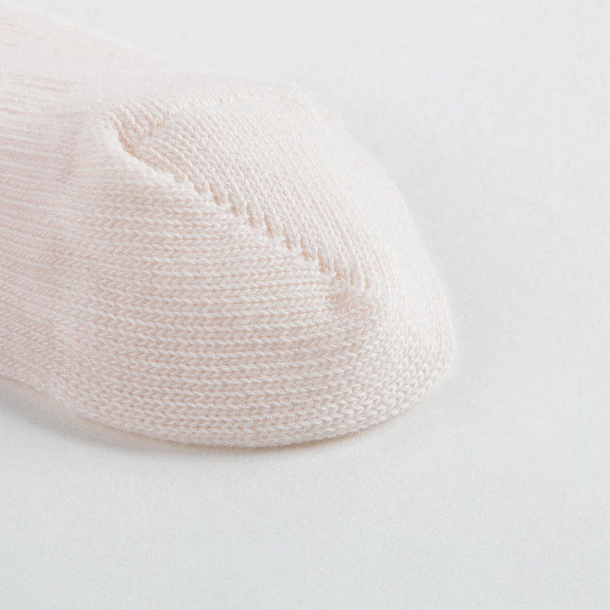Girls Pale Pink Ribbed Logo Tights