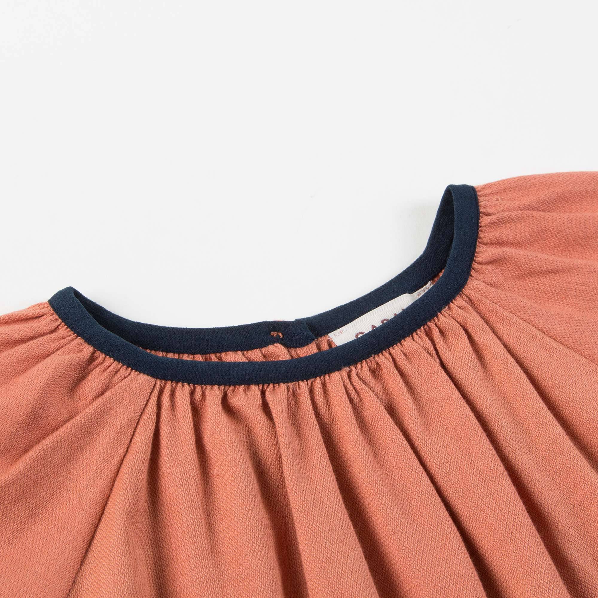 Baby Girls Orange Embroidered Dress