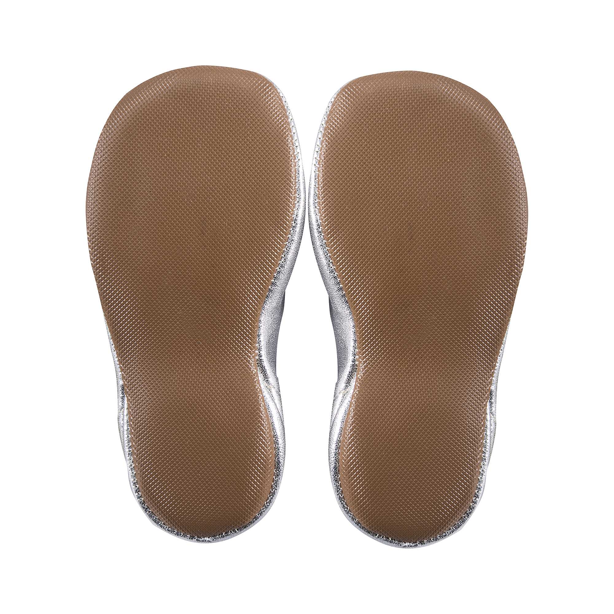 Girls Silver Star Flats