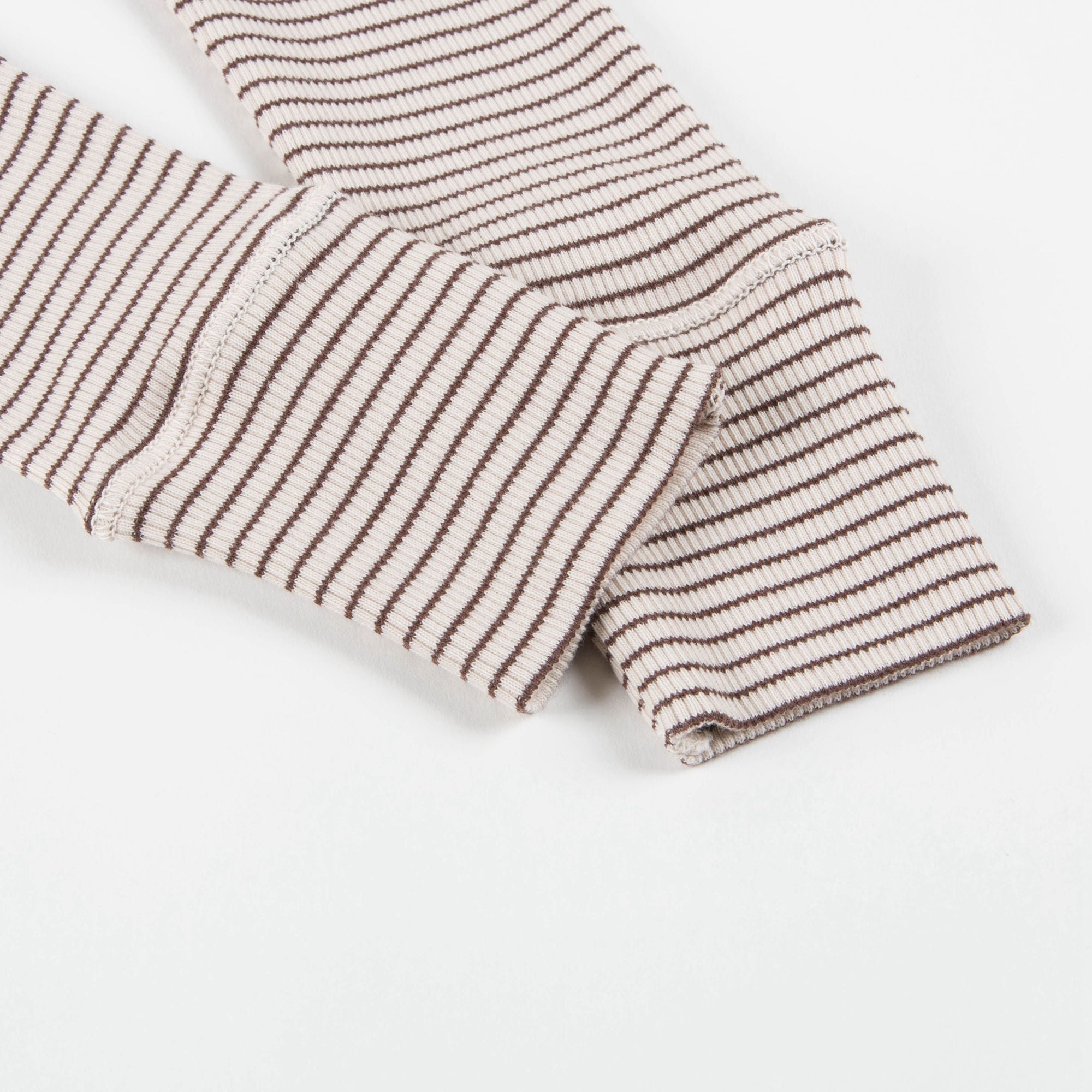 Girls & Boys Sand & Chocolate Stripe Cotton Jersey Trousers