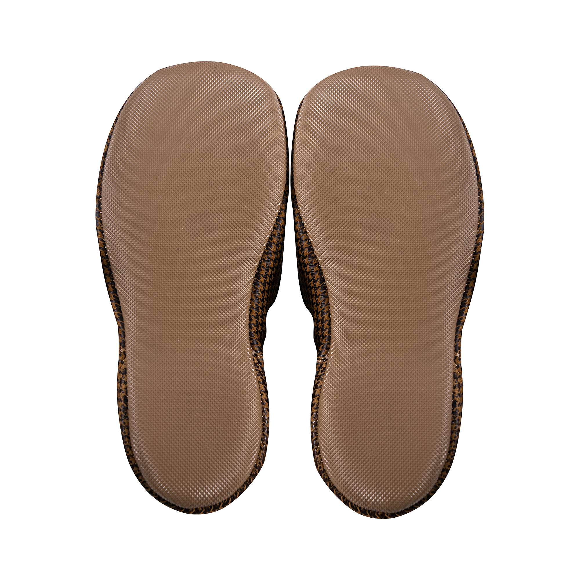Girls Brown Houndstooth Flats