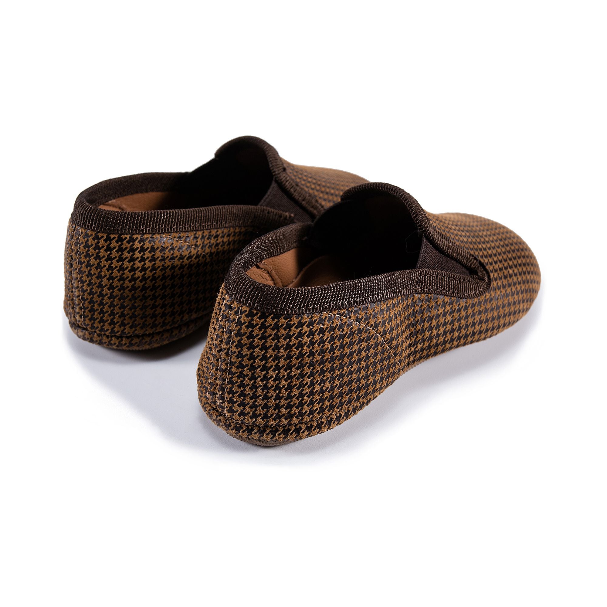 Girls Brown Houndstooth Flats