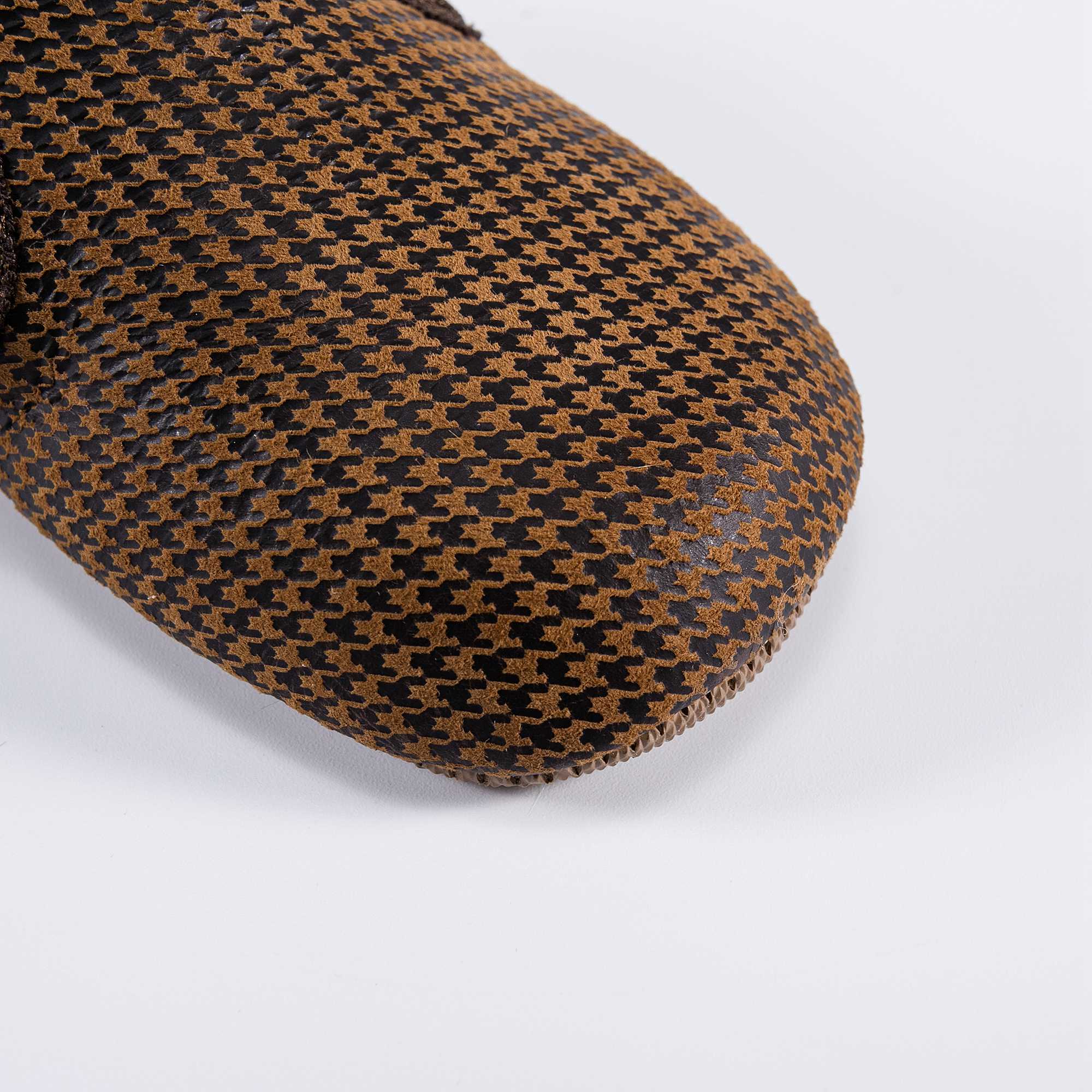 Girls Brown Houndstooth Flats