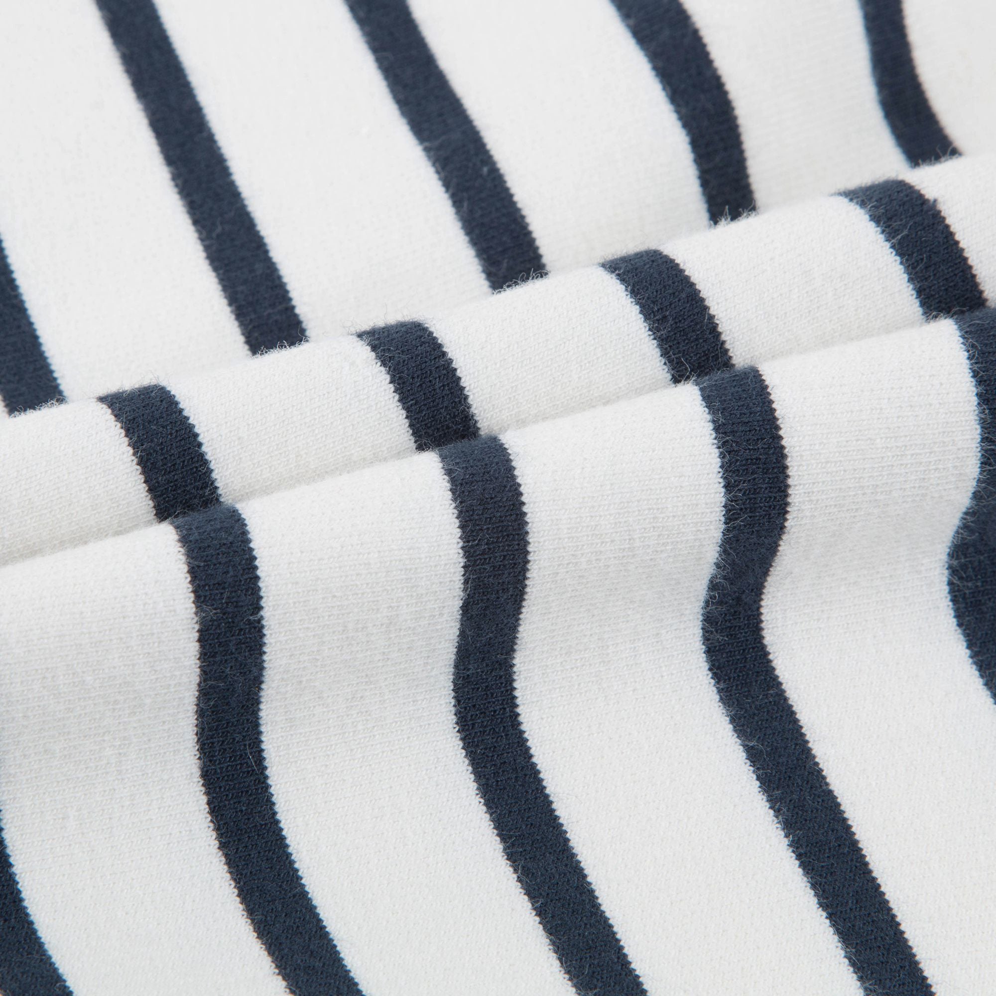 Girls Off White & Navy Small Stripes Shorts
