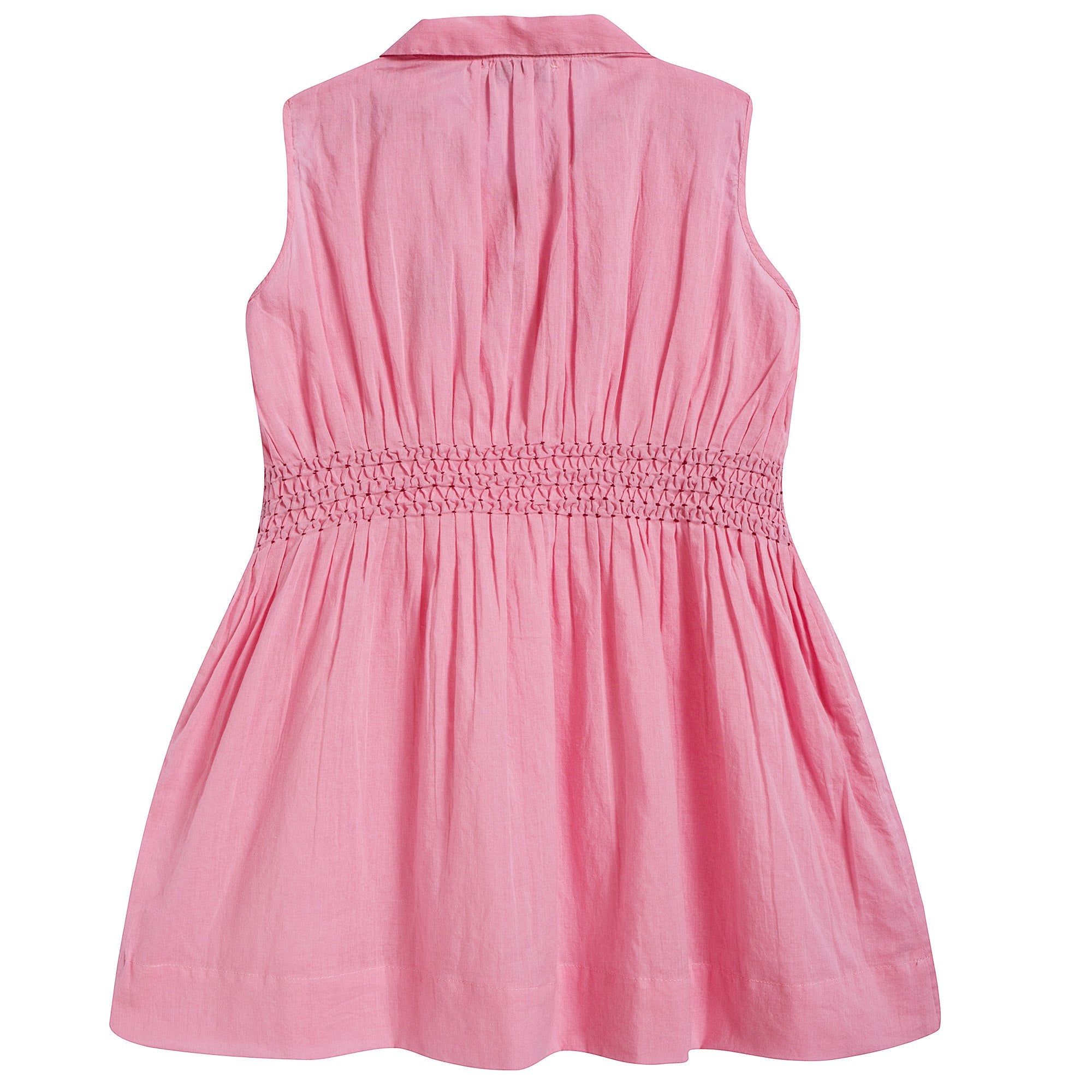 Girls Candy Pink Cotton Woven Dress