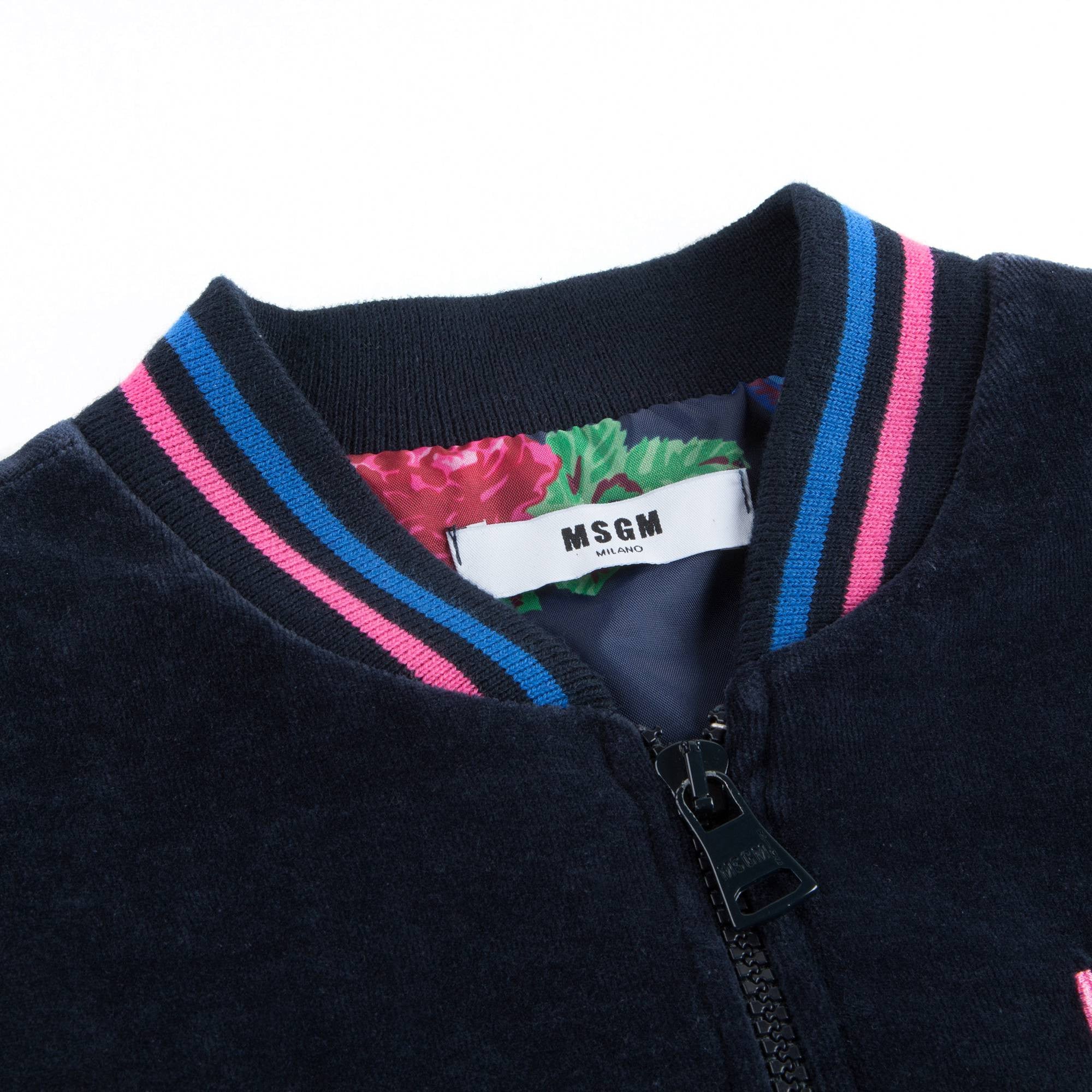 Girls Blue Velvet Jacket