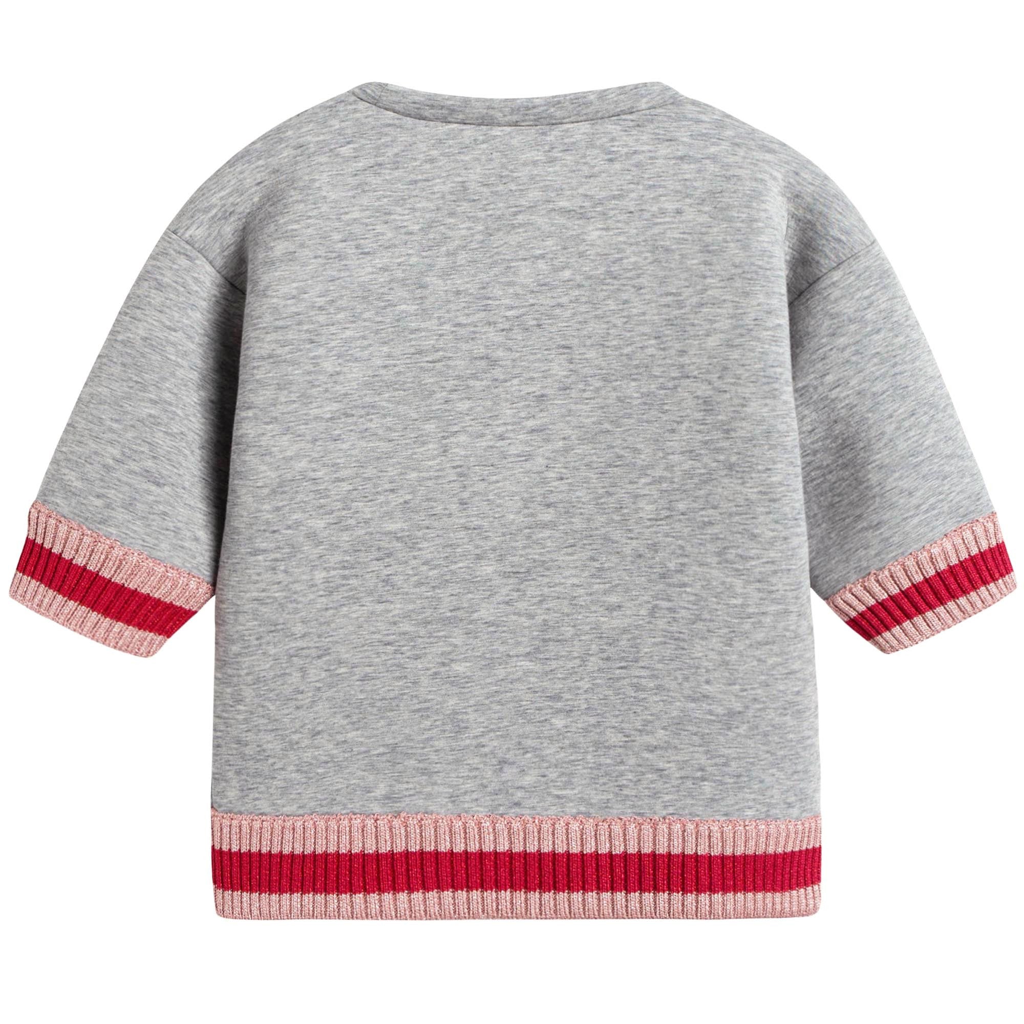Girls Grey Cat Printed Sweatshirt