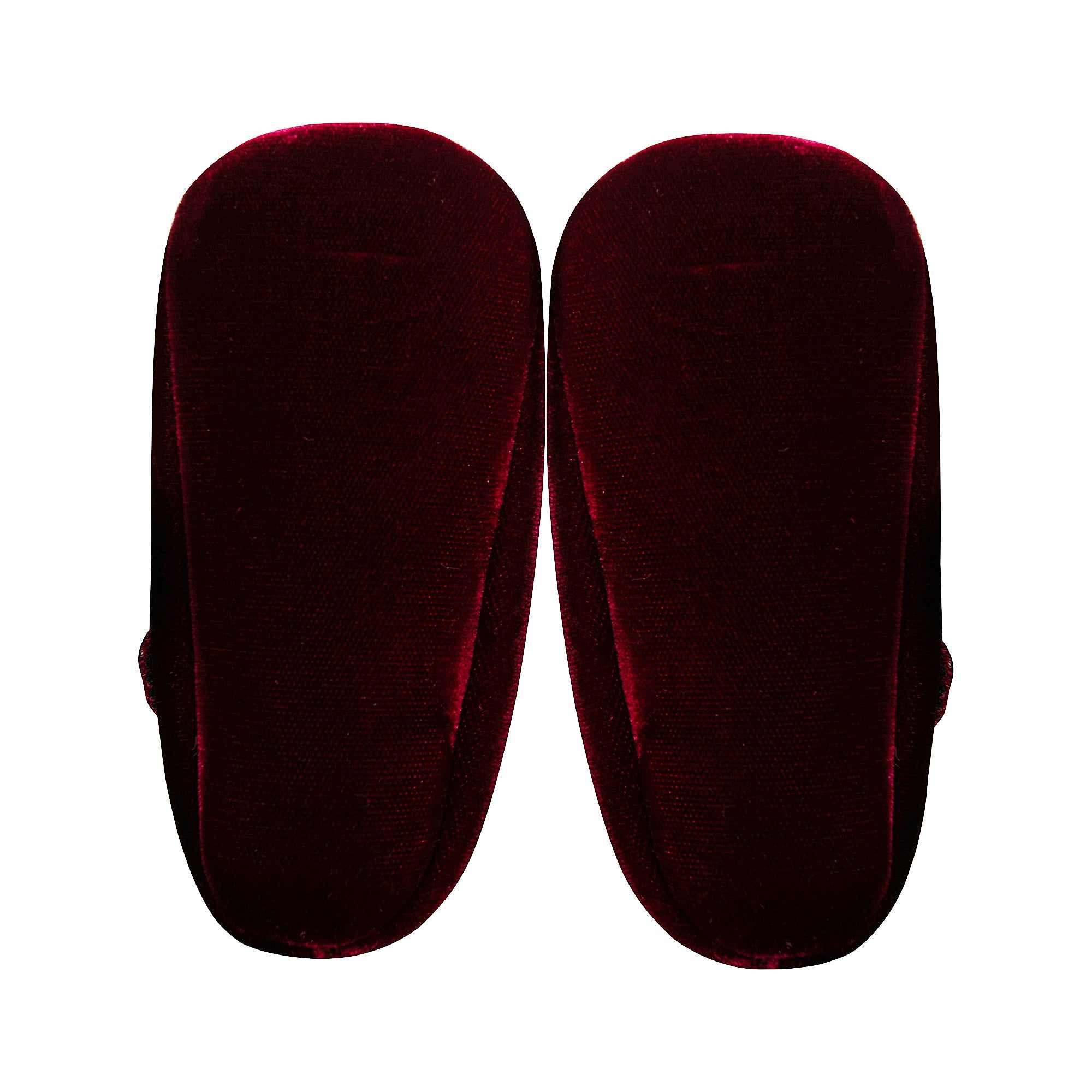 Baby Girls Burgundy Velvet Flats