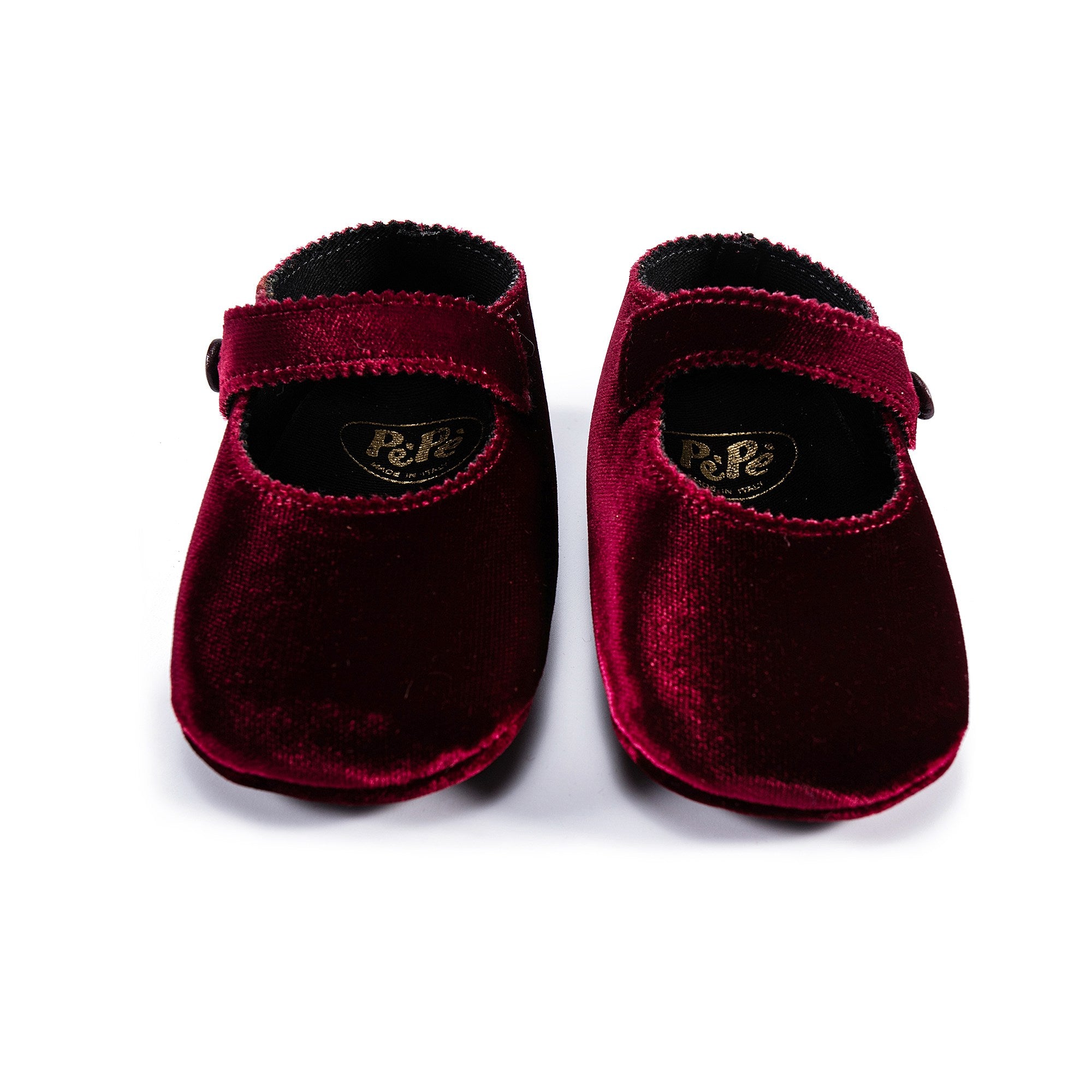 Baby Girls Burgundy Velvet Flats