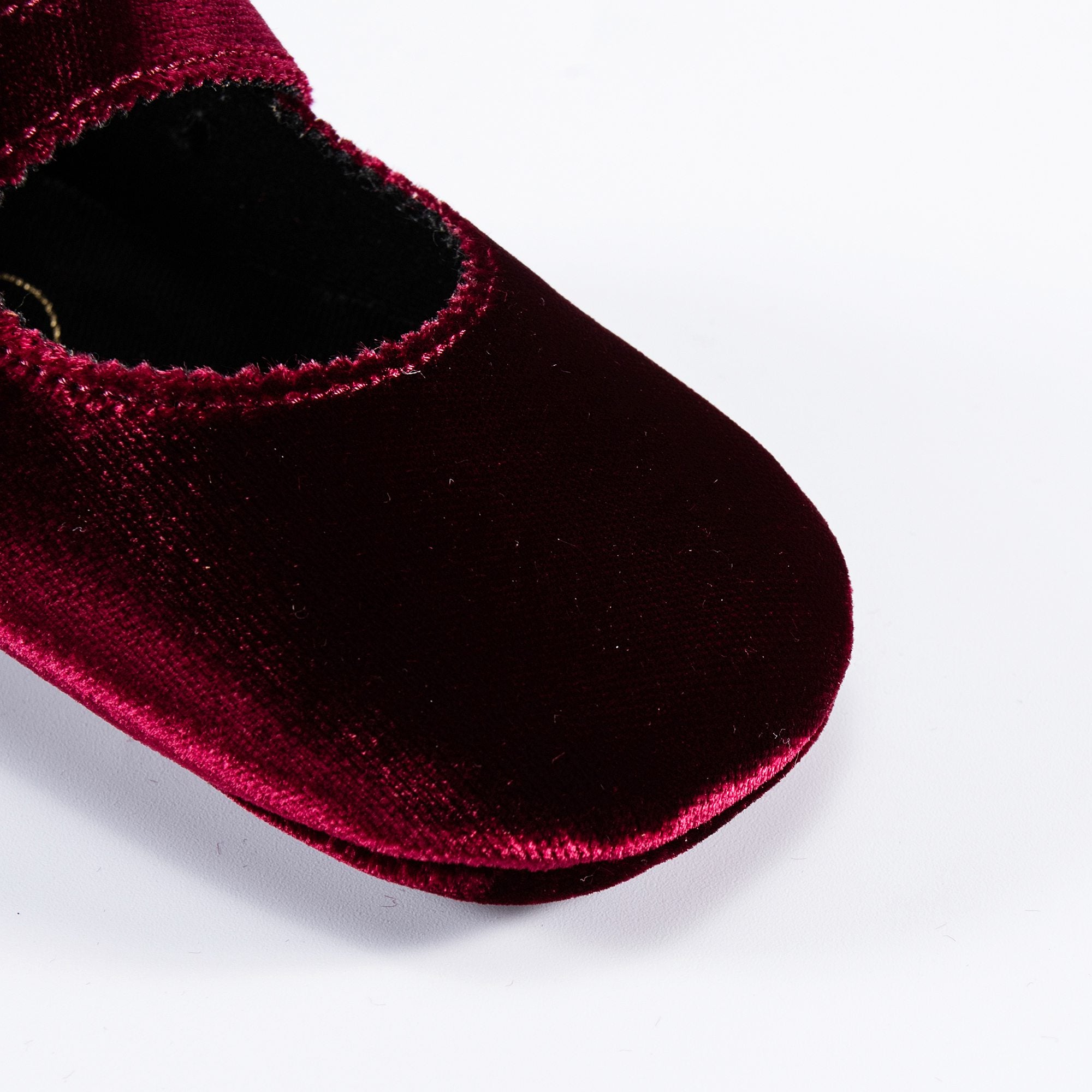 Baby Girls Burgundy Velvet Flats