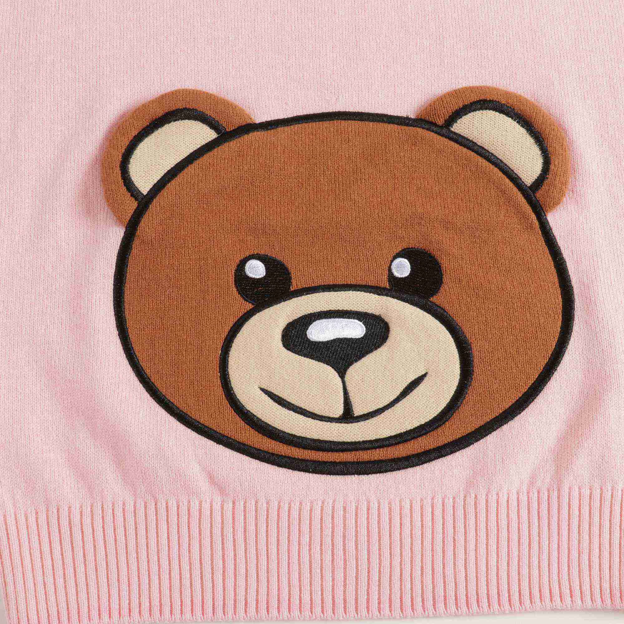 Girls Pink Teddy Bear Jumper