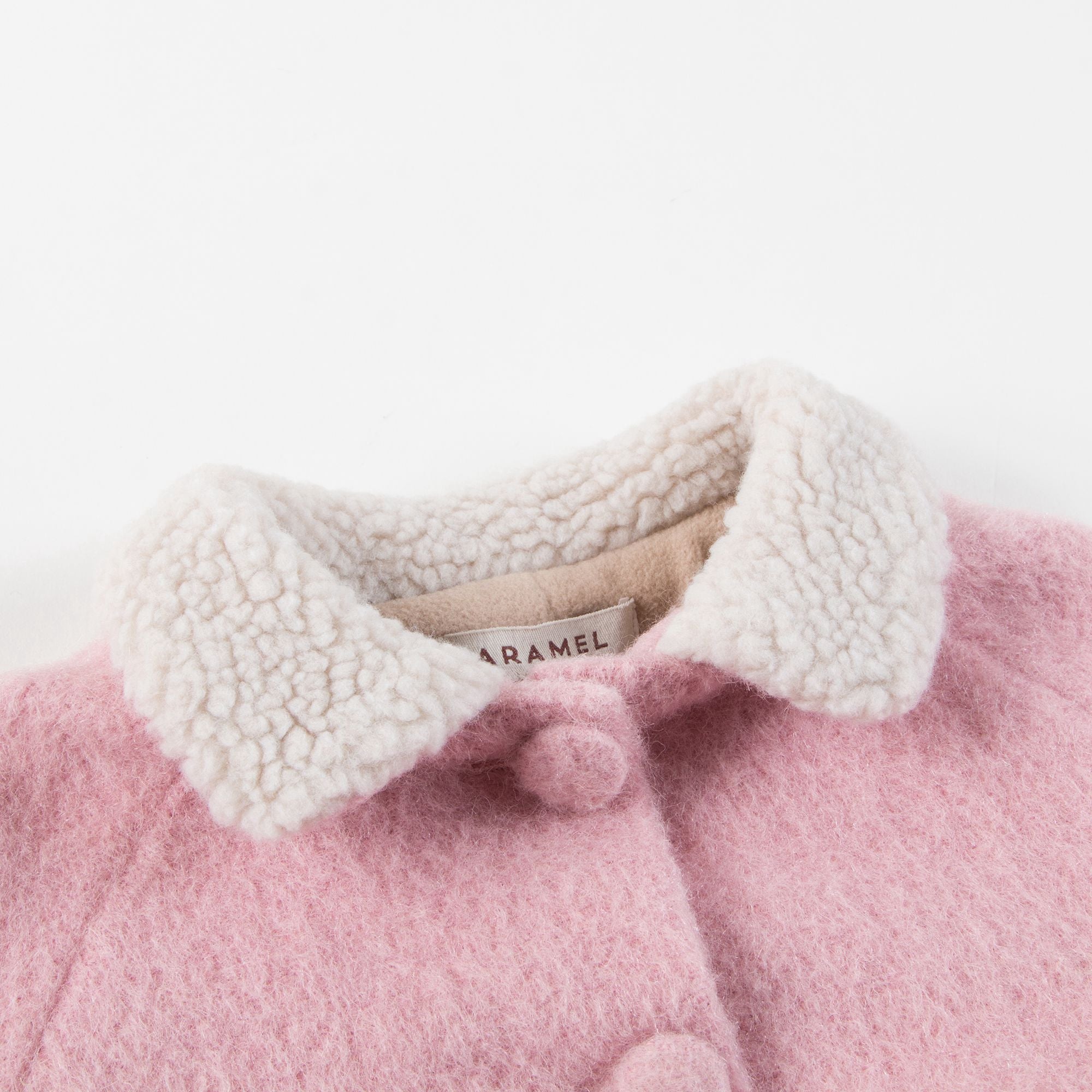 Girls Pale Pink Woven Coat