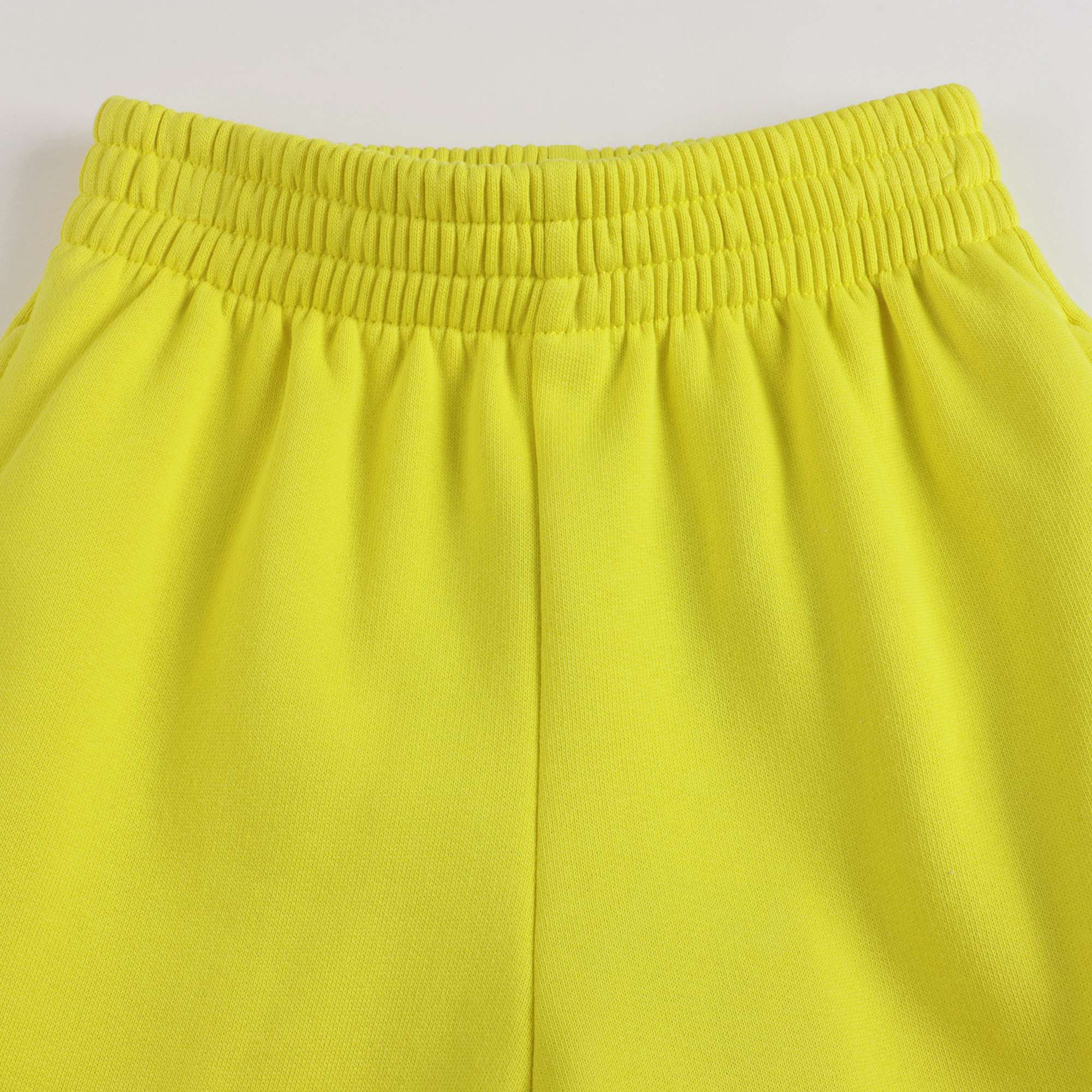 Girls Yellow Logo Cotton Shorts