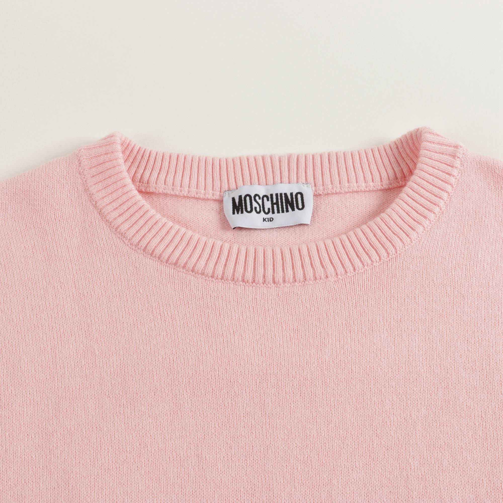Girls Pink Teddy Bear Jumper